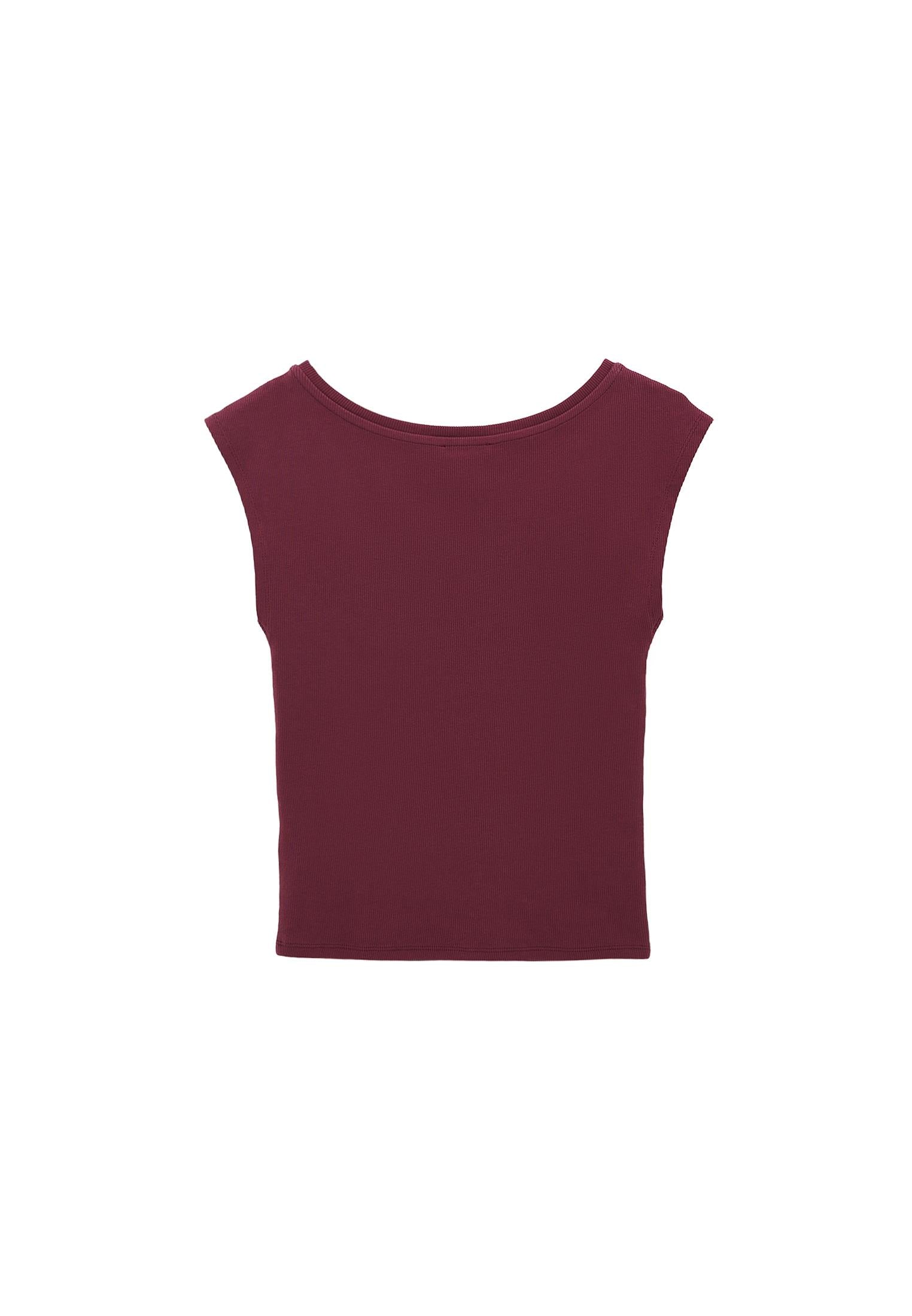 Boat Neck Short Sleeve T-Shirt - CRUSHED VIOLETS