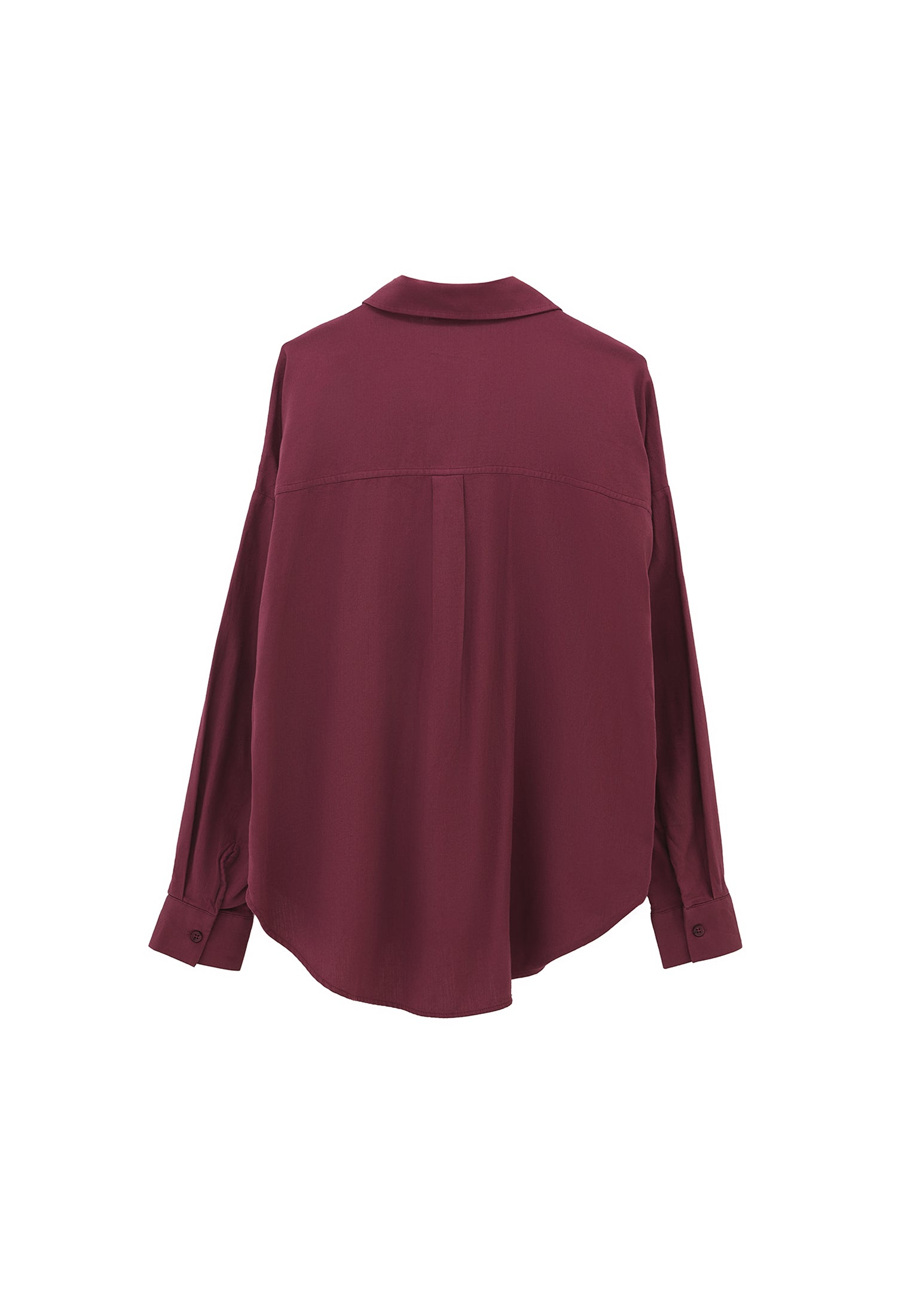 Buttoned Shirt Collar Oversize Shirt - CRUSHED VIOLETS