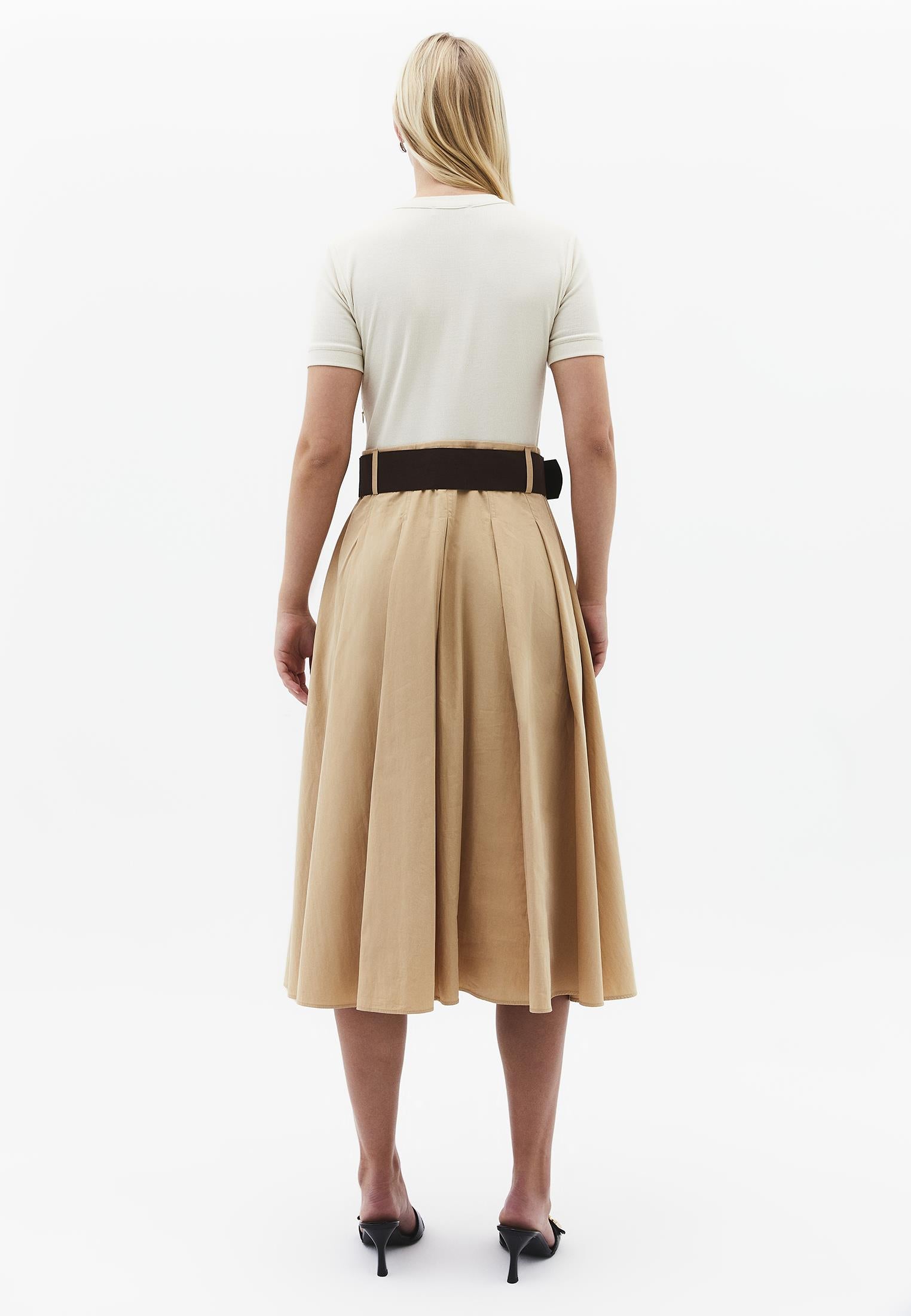 V Neck Midi A-Line Dress - CURDS WHEY