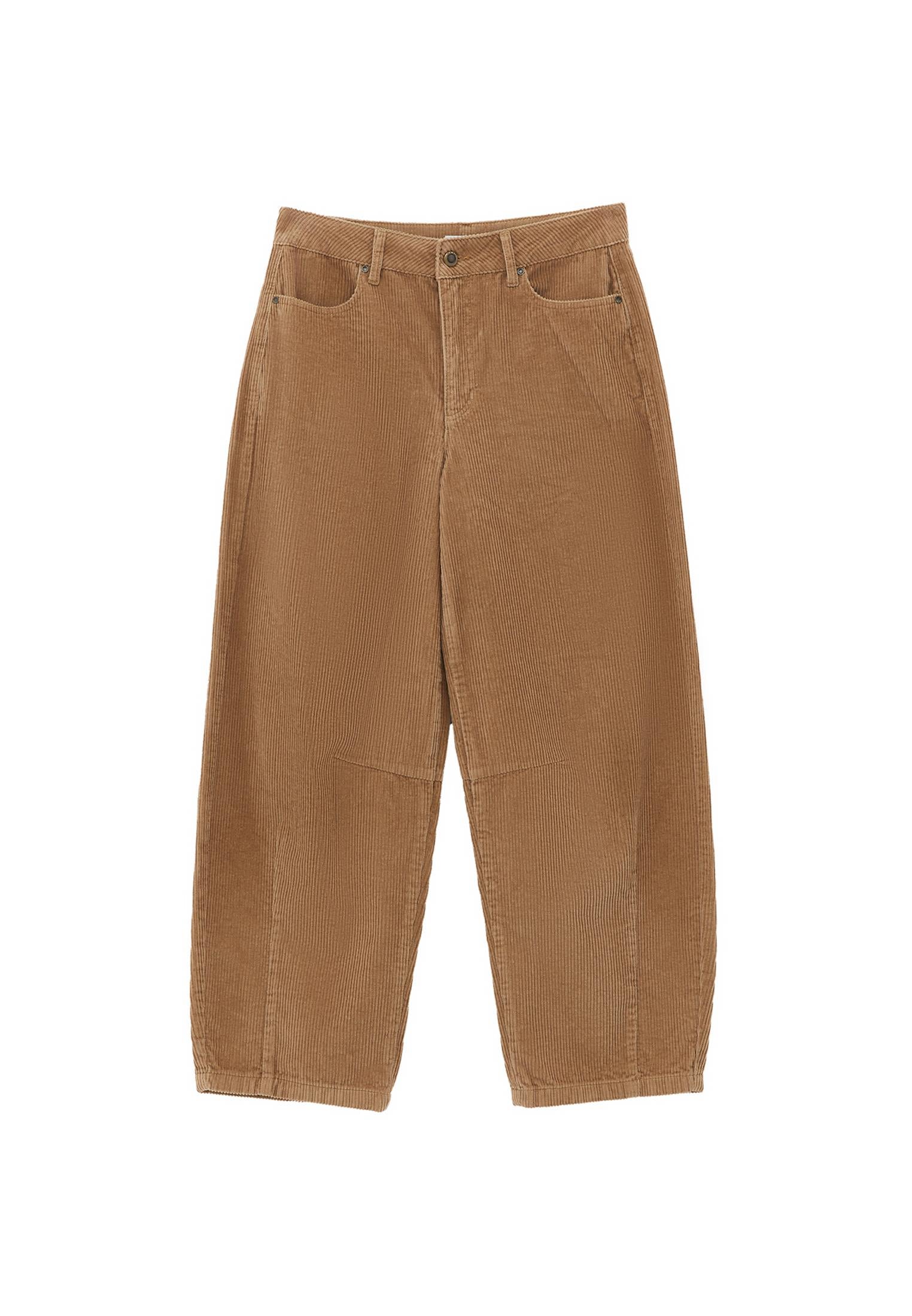 Ribbed Corduroy Barrel Pants - CURDS WHEY