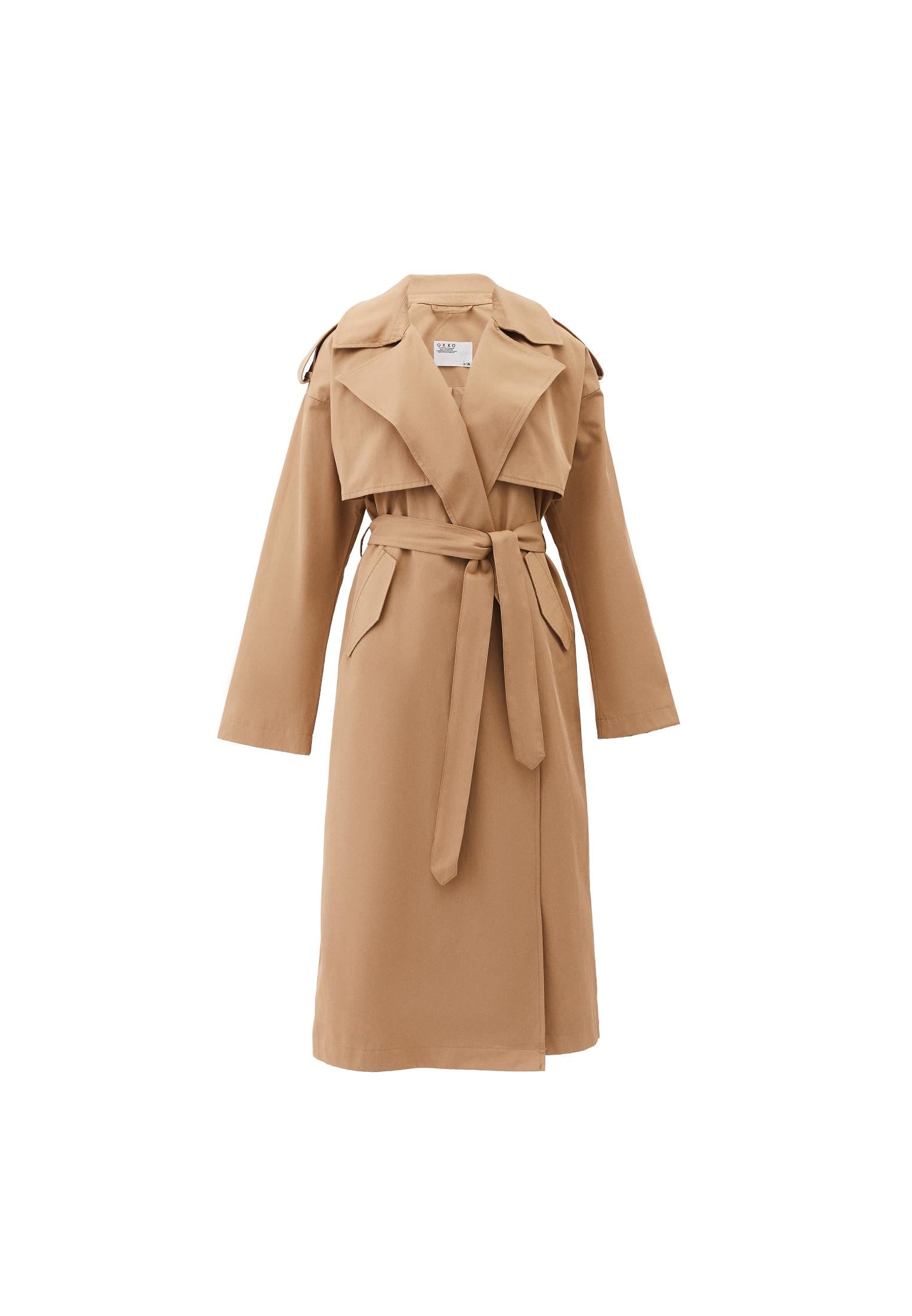 Long Trench Coat With Pockets - CURDS WHEY