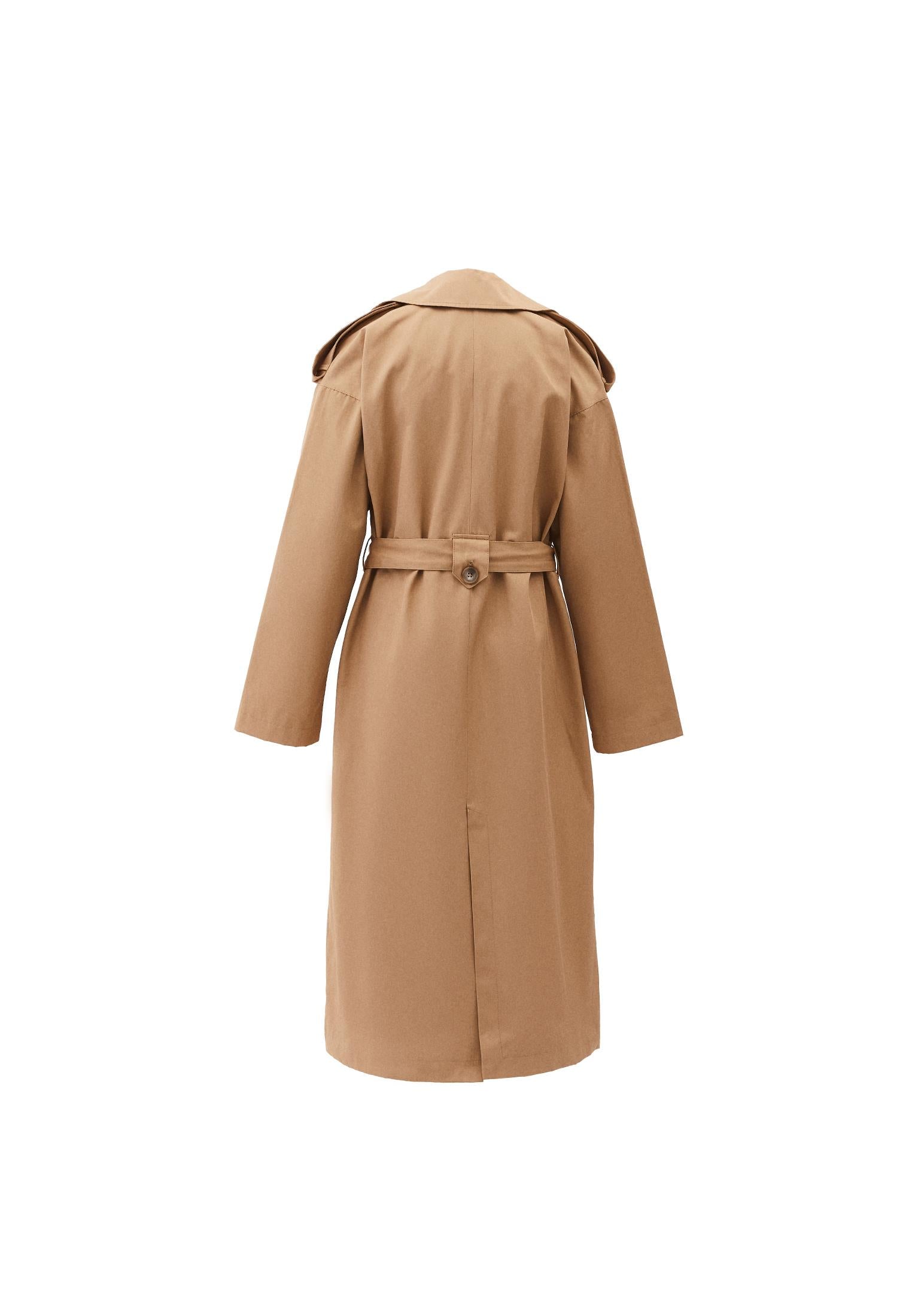 Long Trench Coat With Pockets - CURDS WHEY