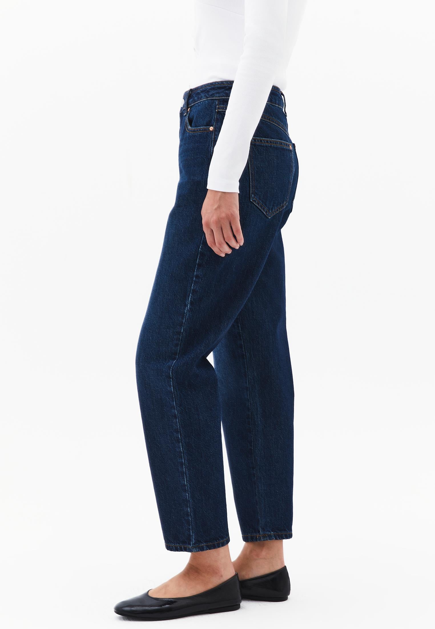 Standard Slim Leg Mom Jeans - DARK BLUE DENIM