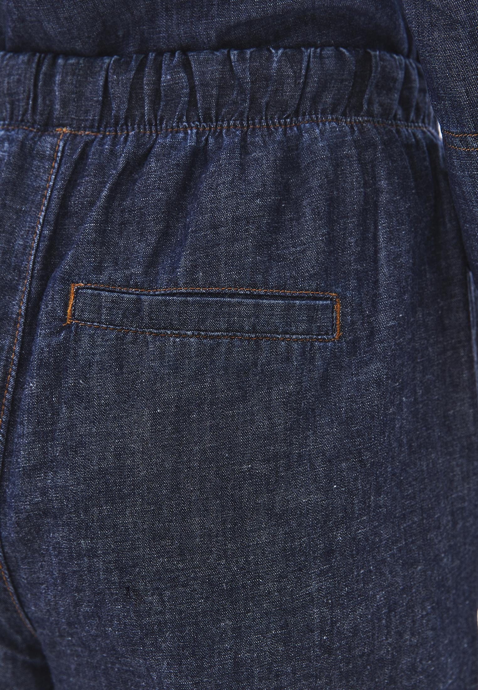 High Waist Wide Leg Denim Pants - DARK BLUE DENIM