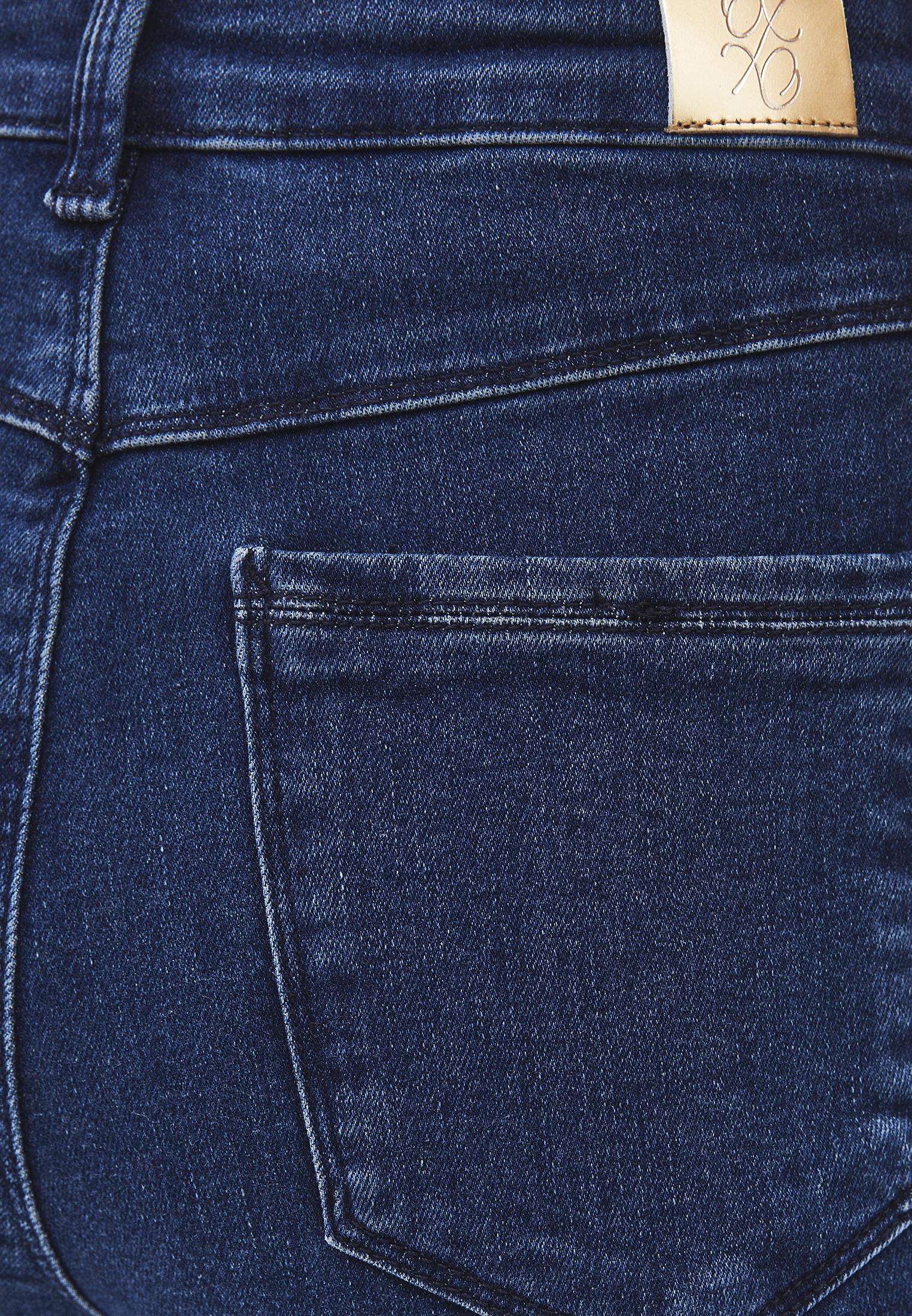 Wide Leg Button Detailed Trousers - DARK BLUE DENIM