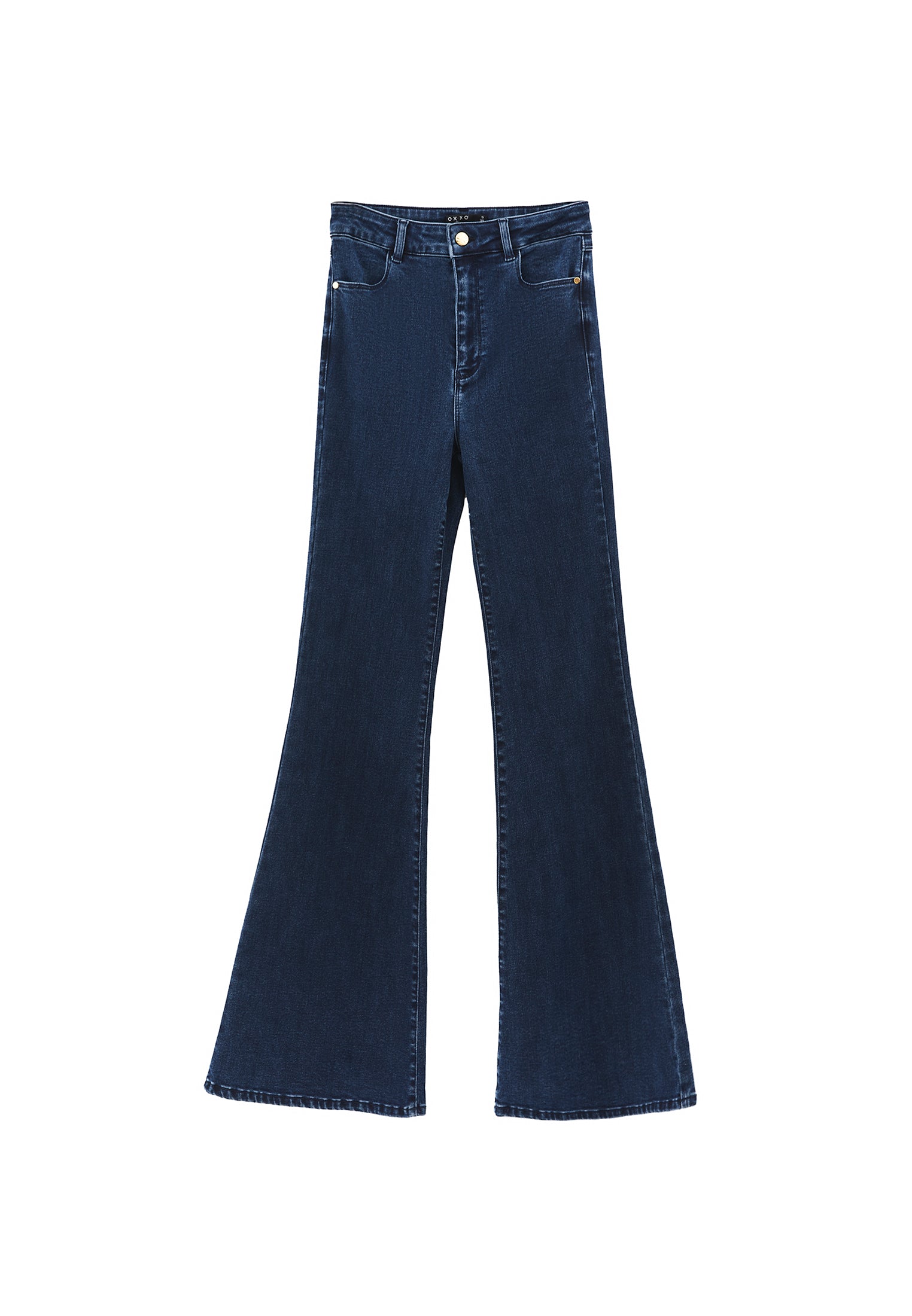 Denim Flared Pants - DARK BLUE DENIM