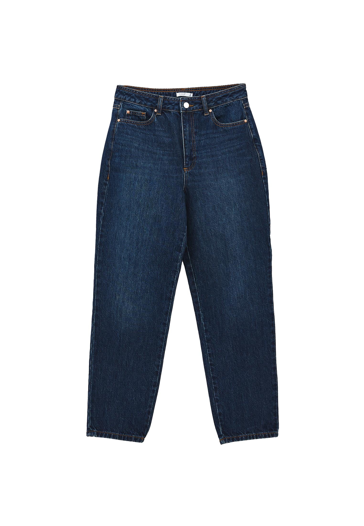 Standard Slim Leg Mom Jeans - DARK BLUE DENIM