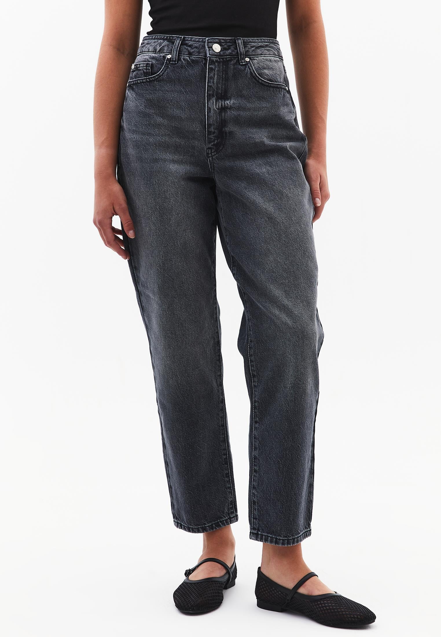 Mom Fit Standard Pants - DARK GREY DENIM