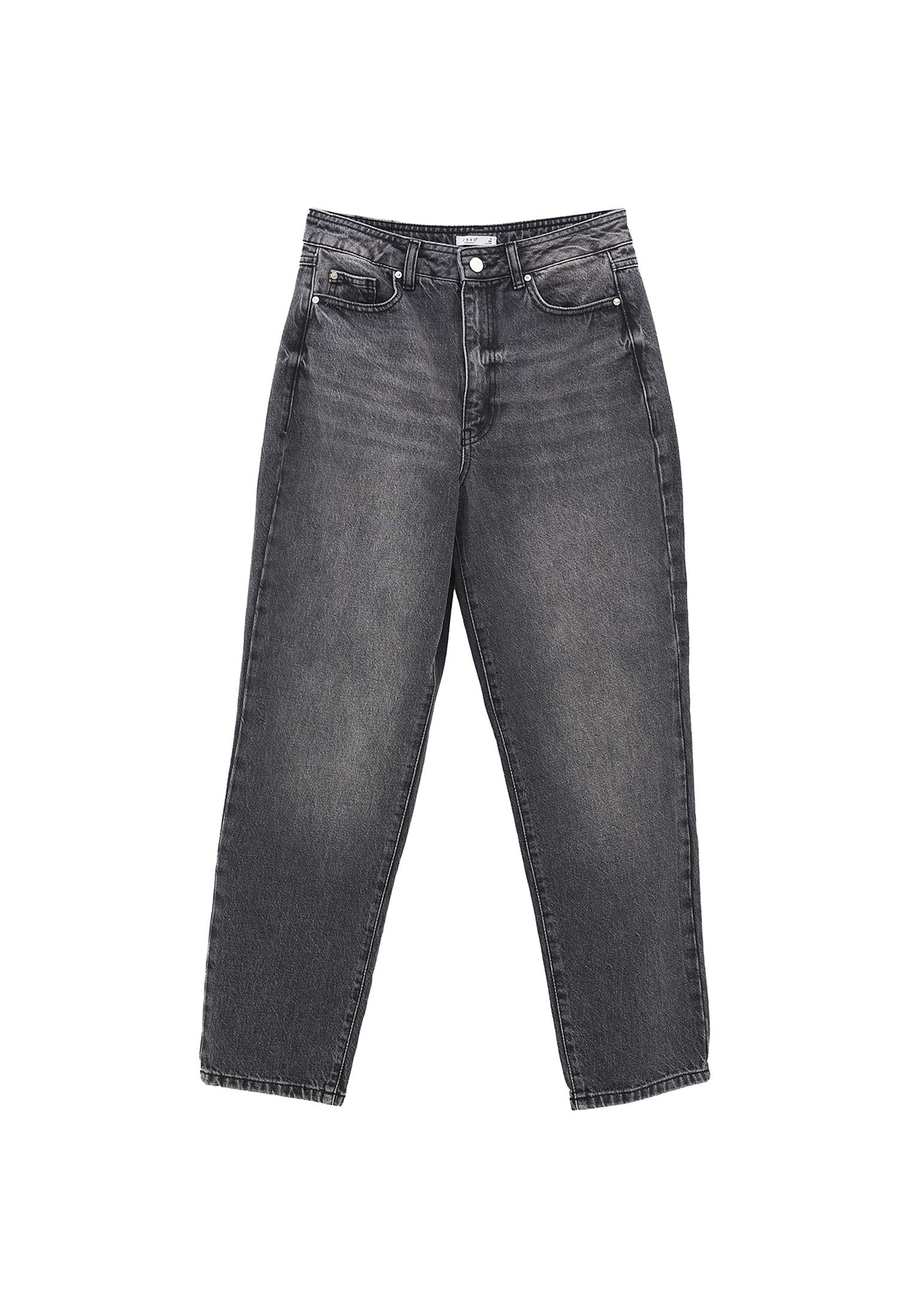 Mom Fit Standard Pants - DARK GREY DENIM