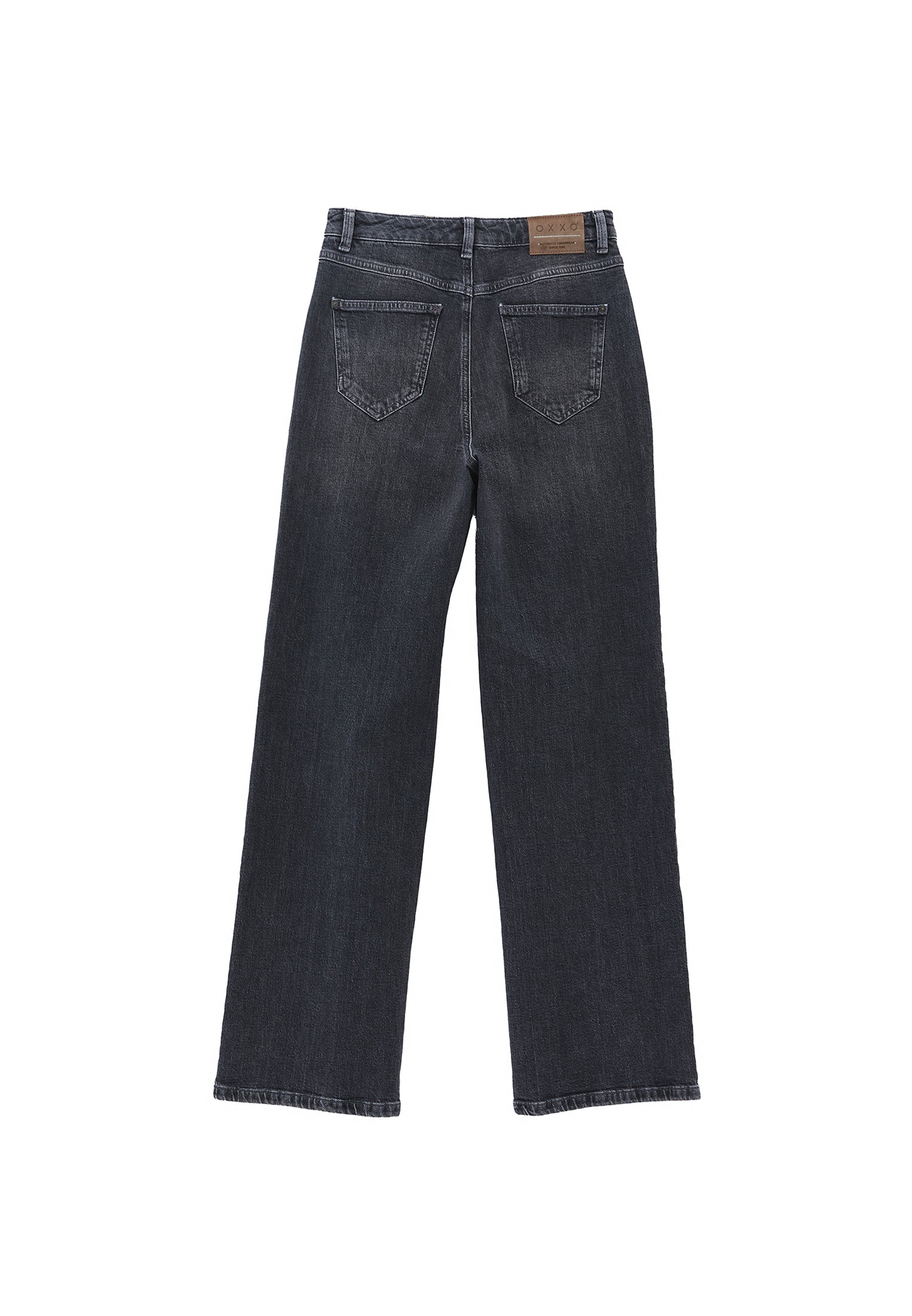 Straight Cut Cotton Pants - DARK GREY DENIM