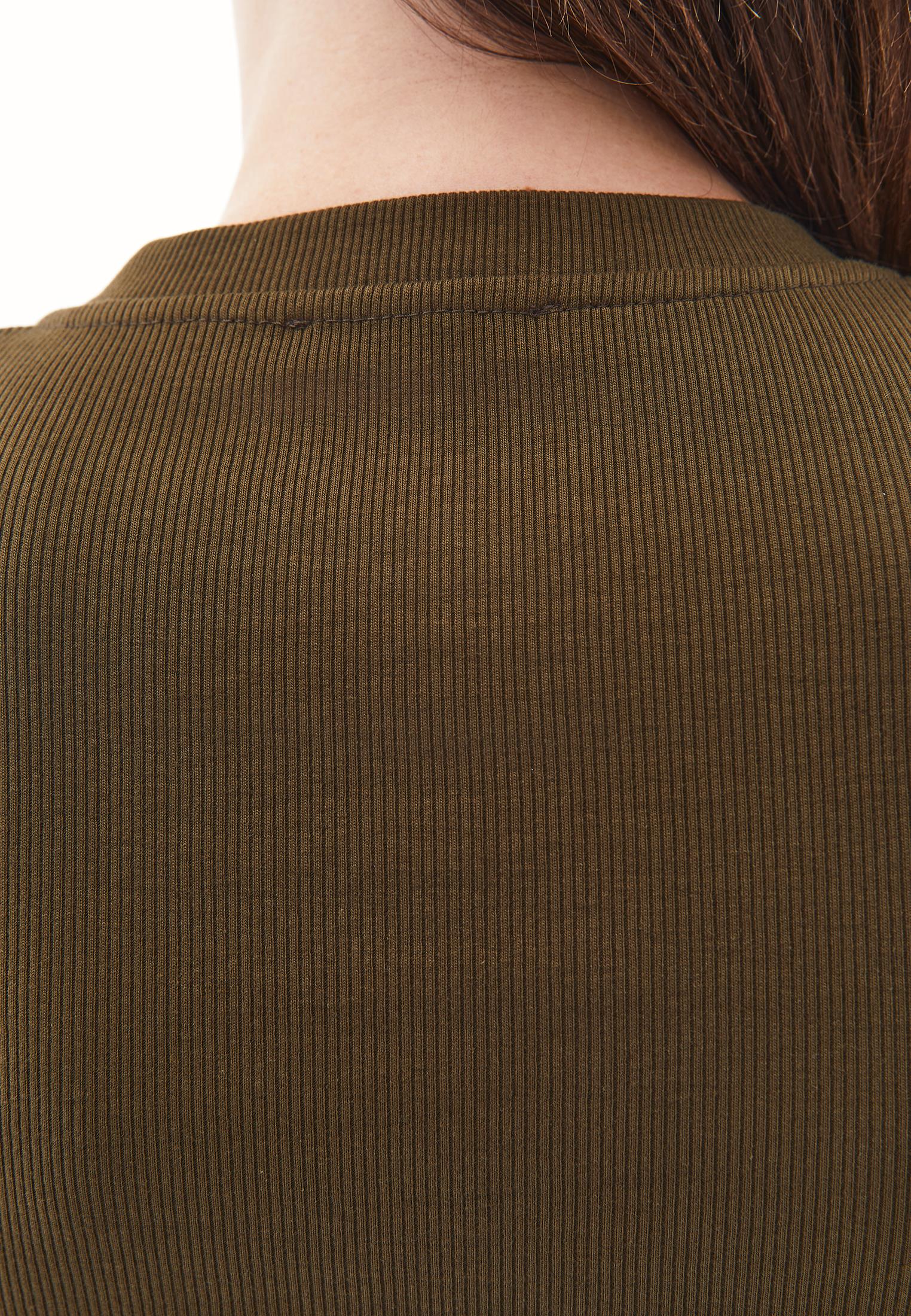 Long Sleeve Crew Neck Bodycon T-Shirt - DARK OLIVE