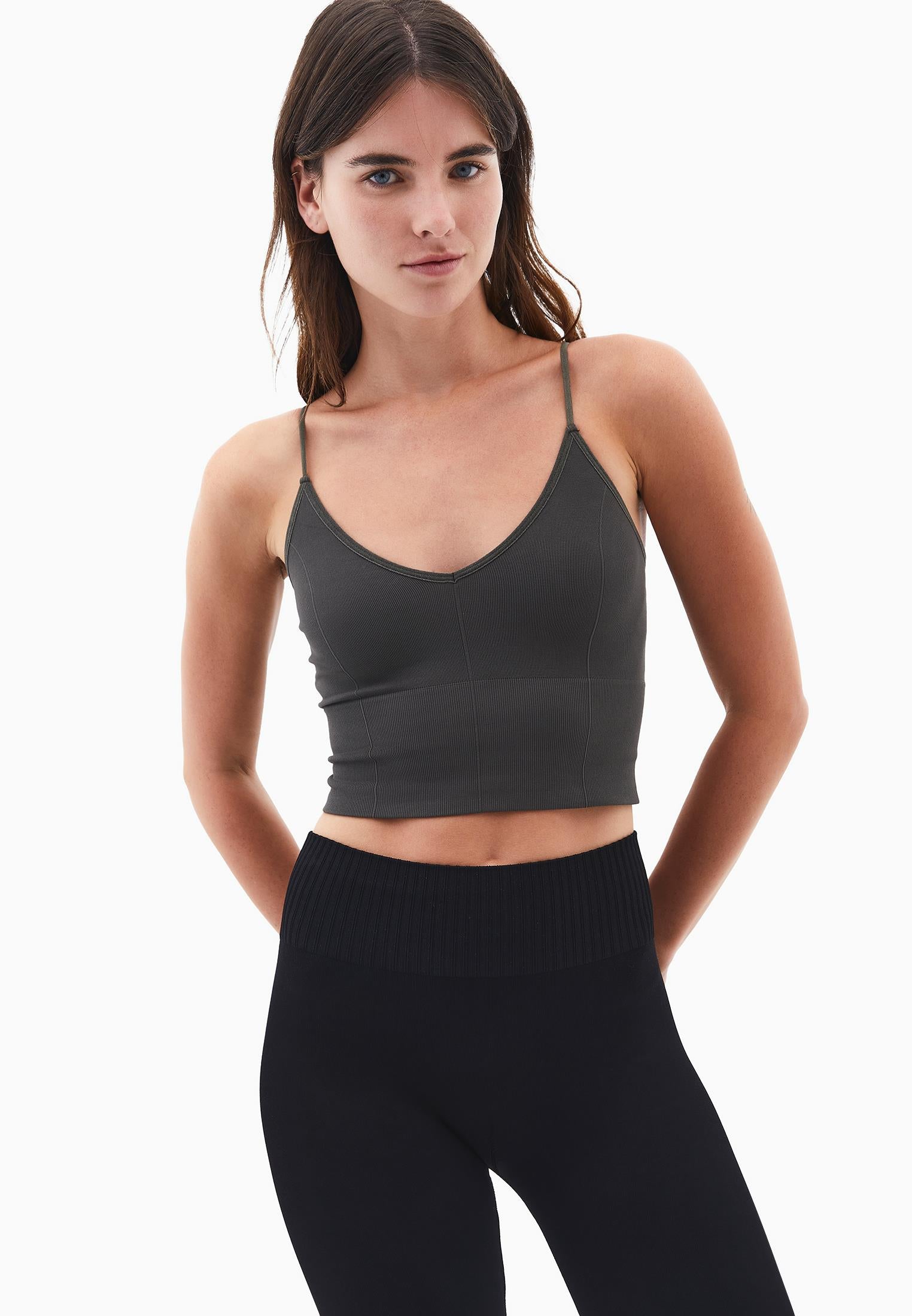 Seamless V Neck Tank Top - DEEP DEPTHS