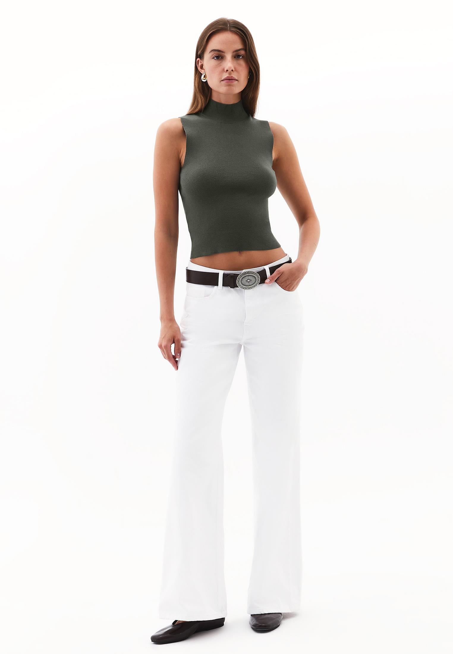 High Neck Tank Top - DEEP DEPTHS