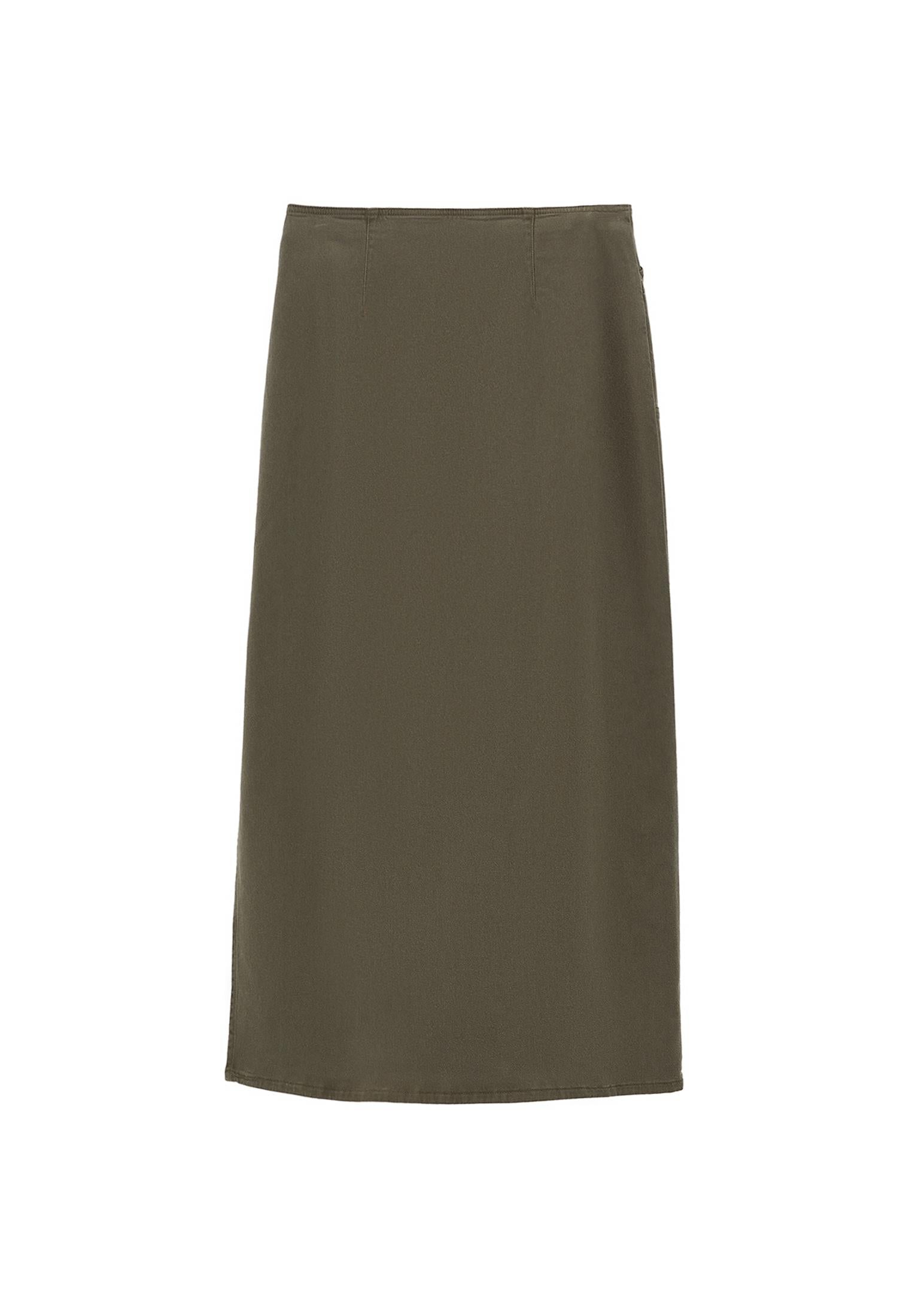 Long Skirt With Zipper Detail - DEEP DEPTHS