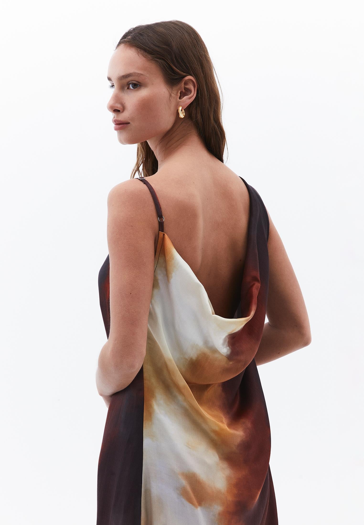 Asymmetric A-Line Long Dress - DEGRADE COMB
