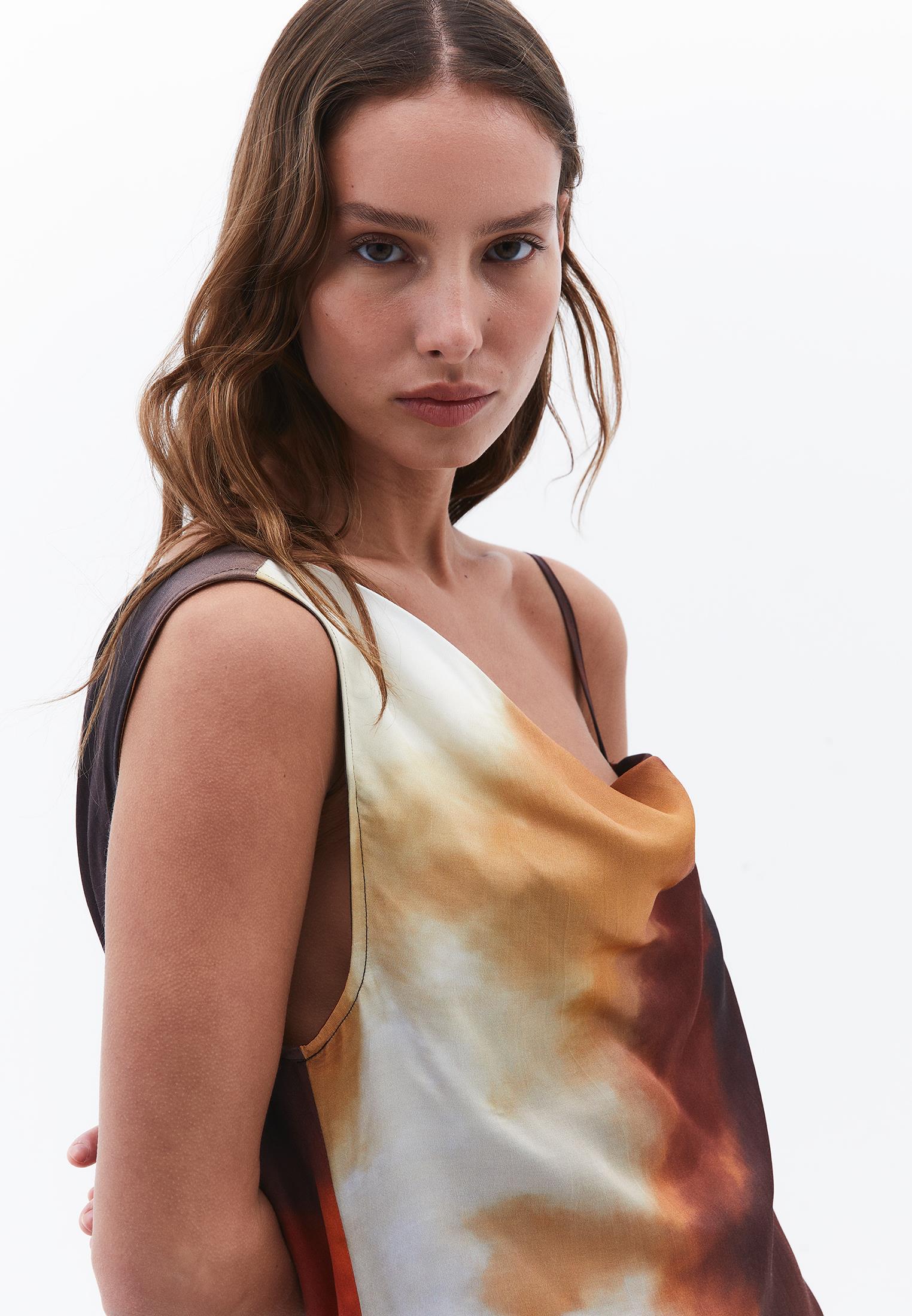 Asymmetric A-Line Long Dress - DEGRADE COMB