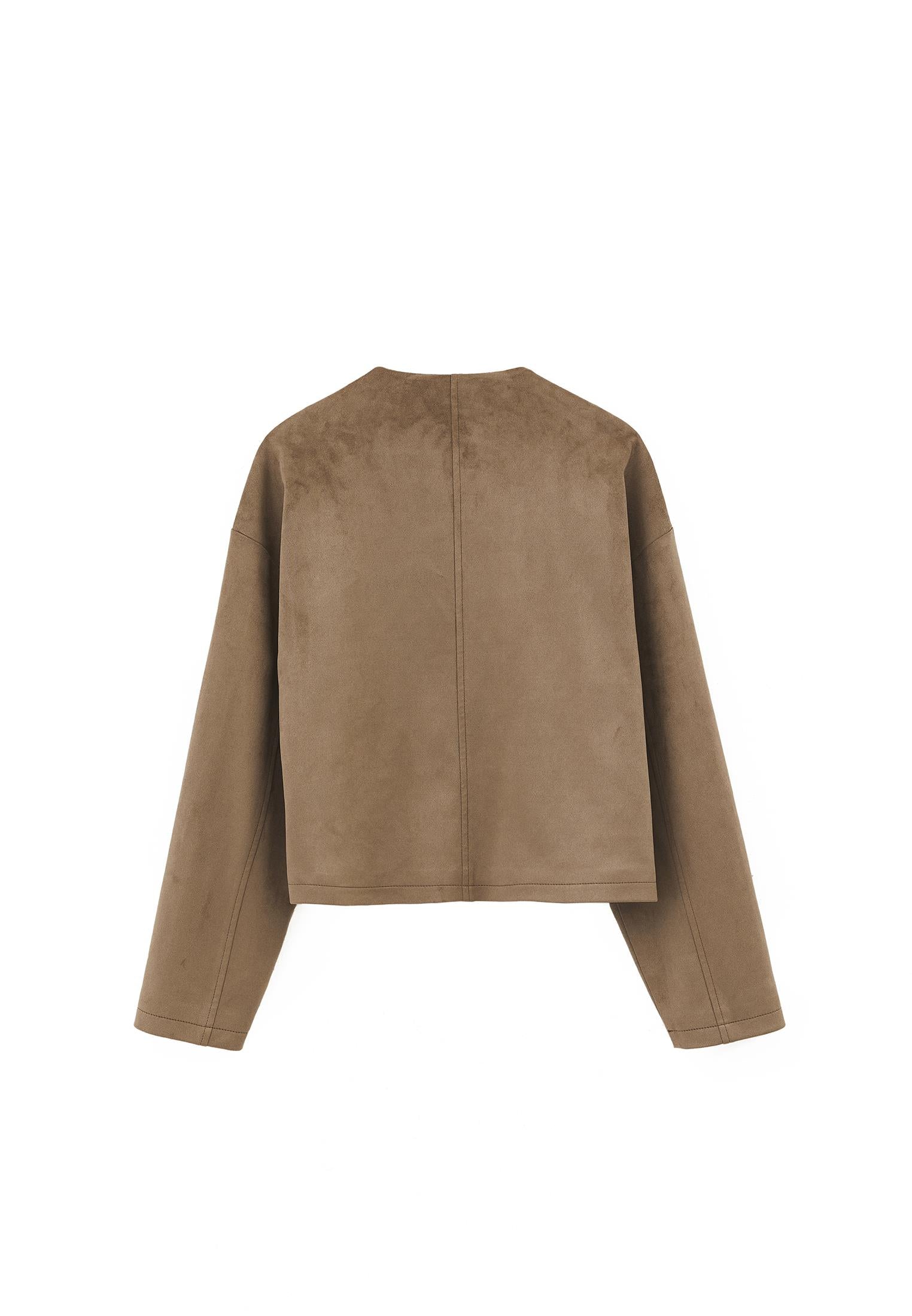 Oversize Double-Breasted Buckle Blazer - DESERT TAUPE