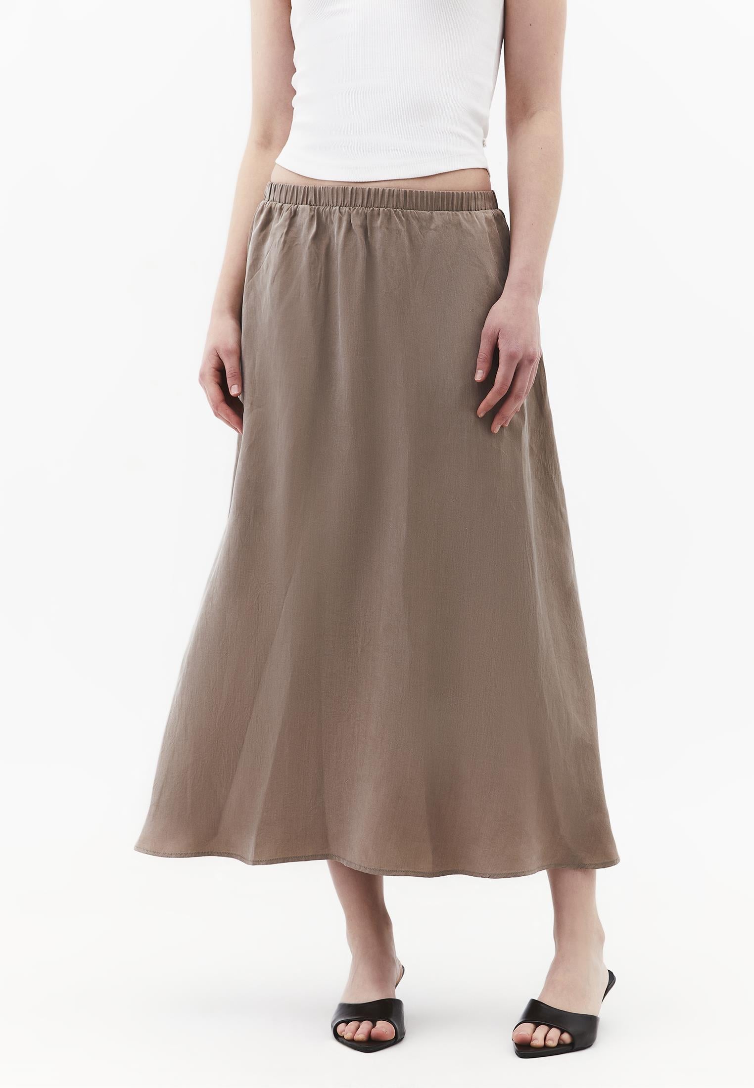 Long Flared Shirt Skirt - DESERT TAUPE