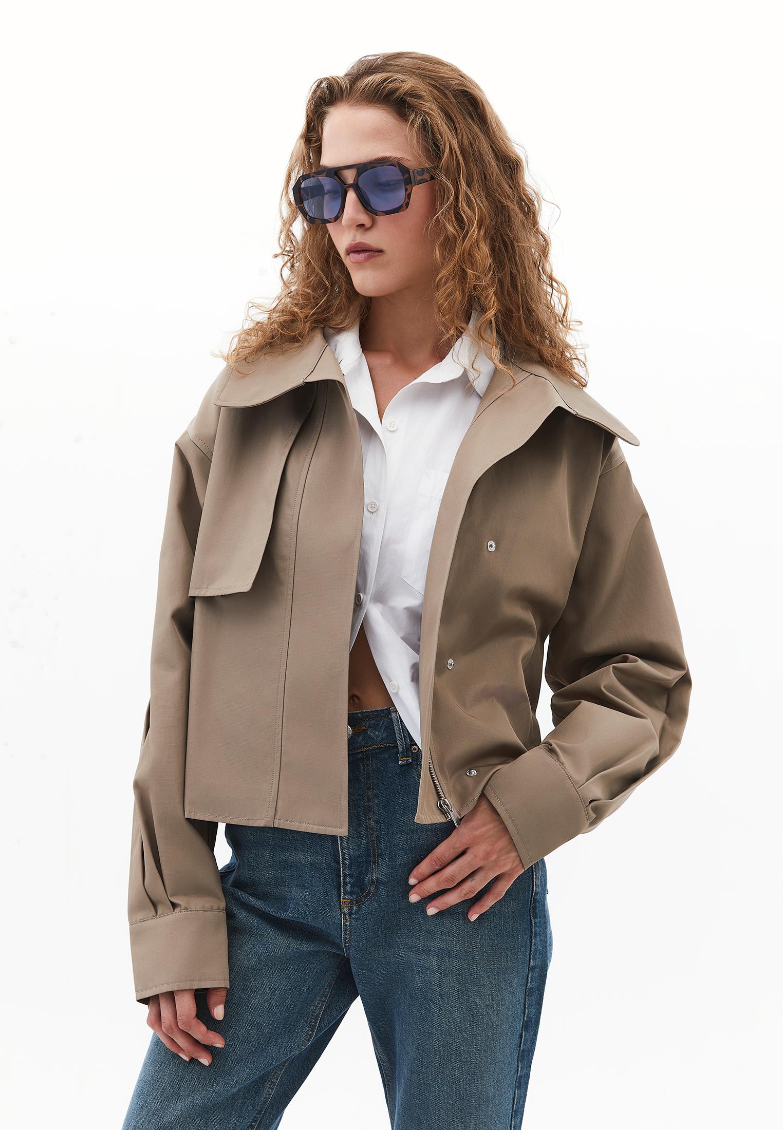 Oversize Cotton Trenchcoat - DESERT TAUPE