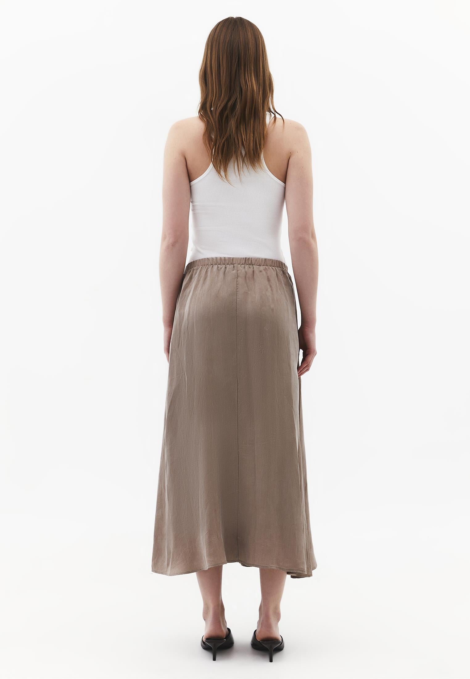 Long Flared Shirt Skirt - DESERT TAUPE