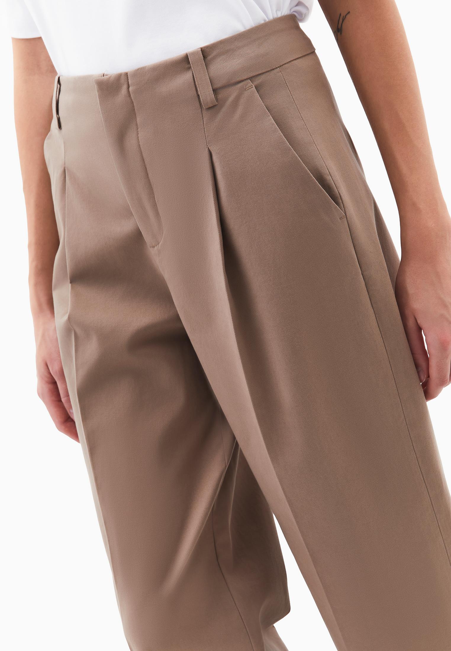 Pleated Ultra High Waist Straight Leg Women Pants - DESERT TAUPE