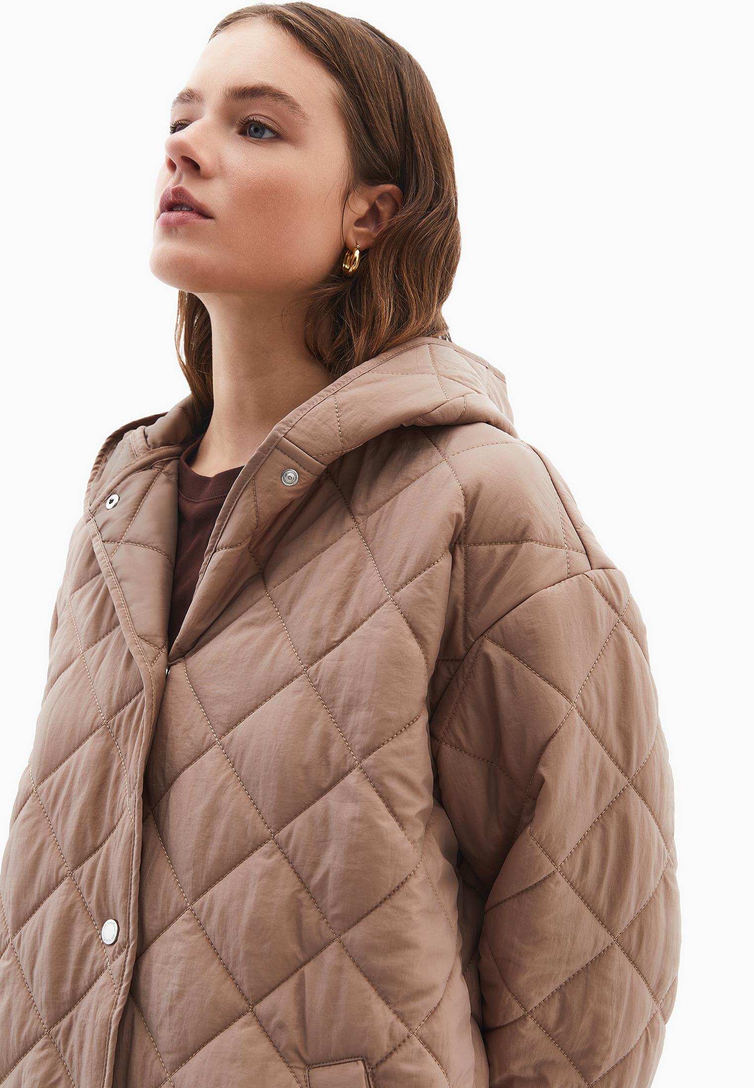 Long Coat With Hood - DESERT TAUPE