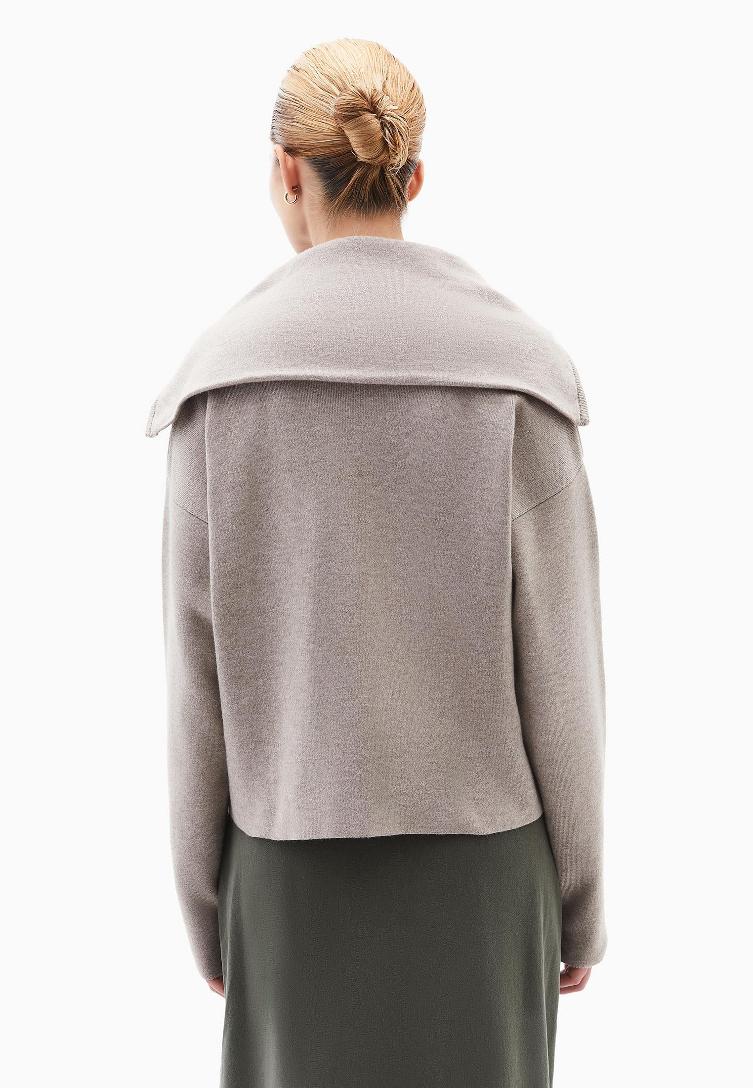 Polo Neck Viscose Sweater - DESERT TAUPE