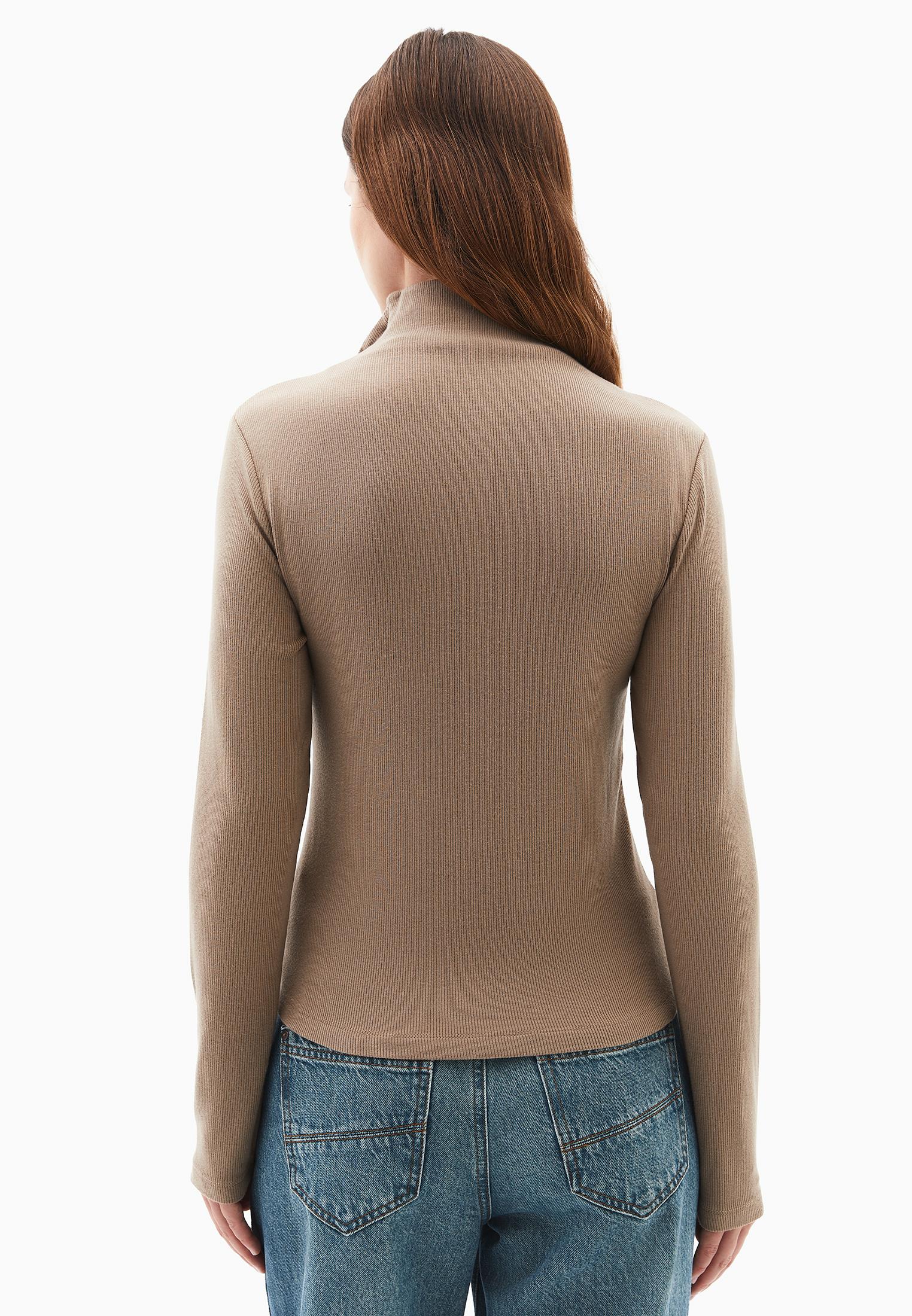 Bodycon Buttoned Blouse - DESERT TAUPE