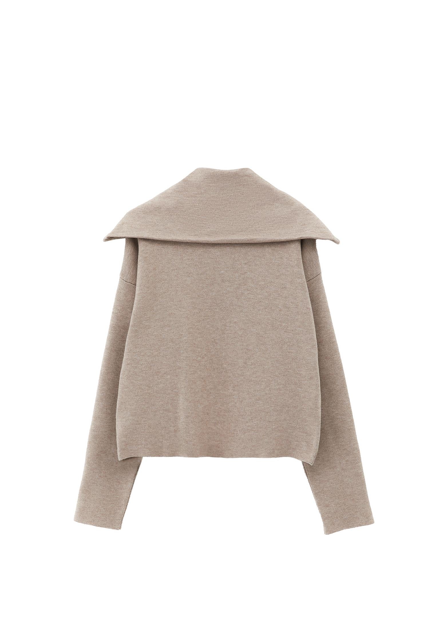Polo Neck Viscose Sweater - DESERT TAUPE