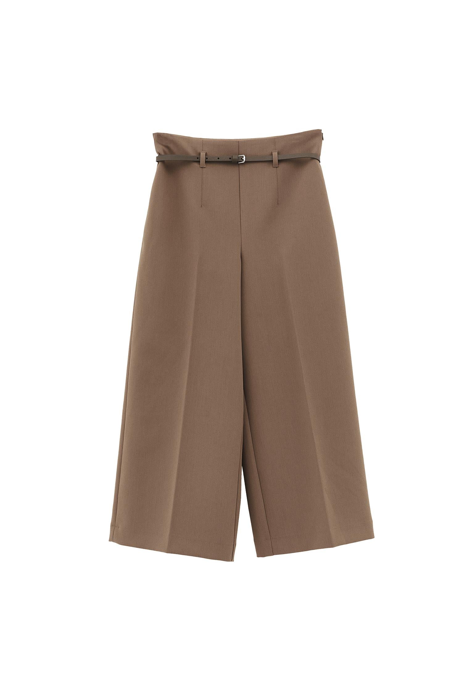 Ultra High Waist Wide Leg Pants - DESERT TAUPE