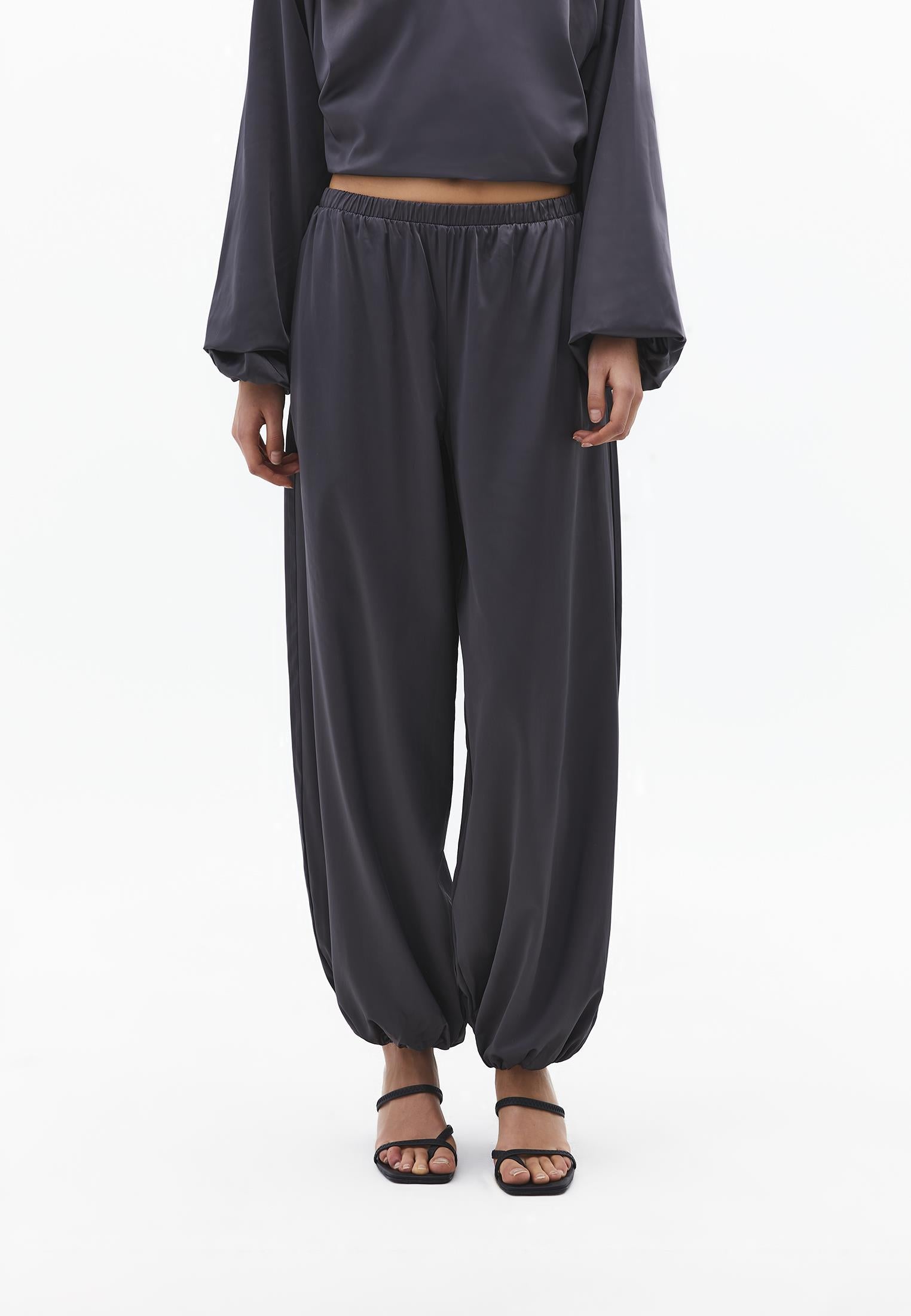Oversize High Waist Balloon Form Jogger Pants - EIFFEL TOWER
