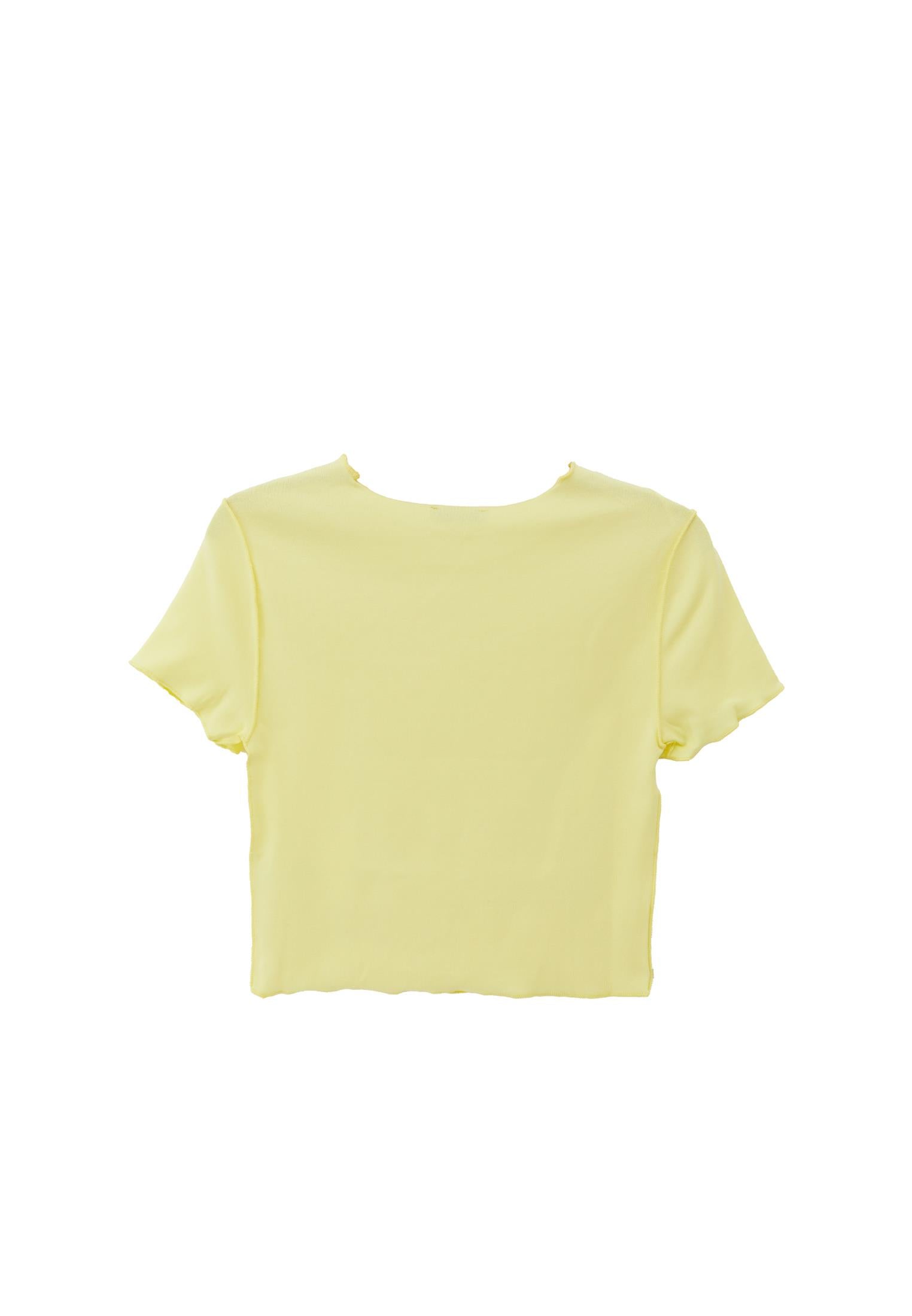 Closed Form Cropped Short Sleeve Crew Neck T-Shirt - ELFIN YELLOW