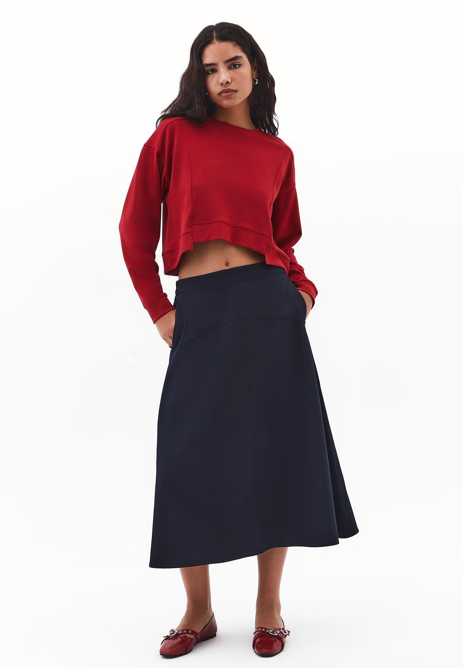 Asymmetric Cut Cropped Sweatshirt - EMBOLDENED