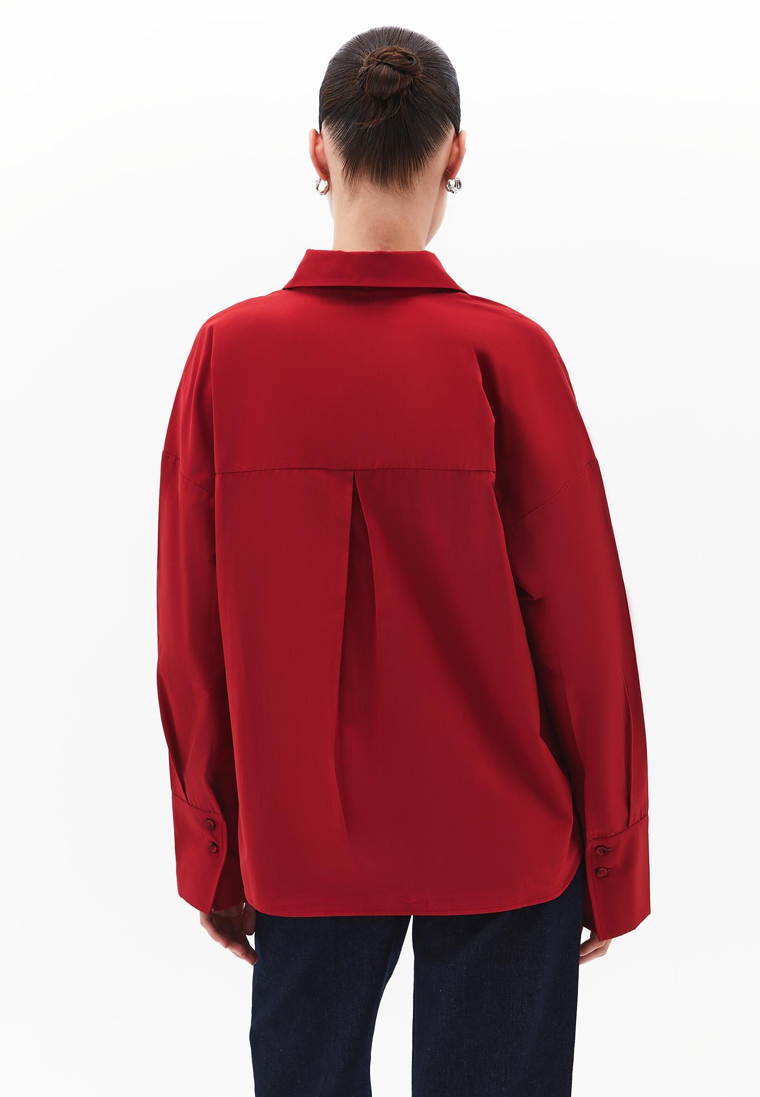 Long Sleeve Oversize Shirt With Button Details - EMBOLDENED