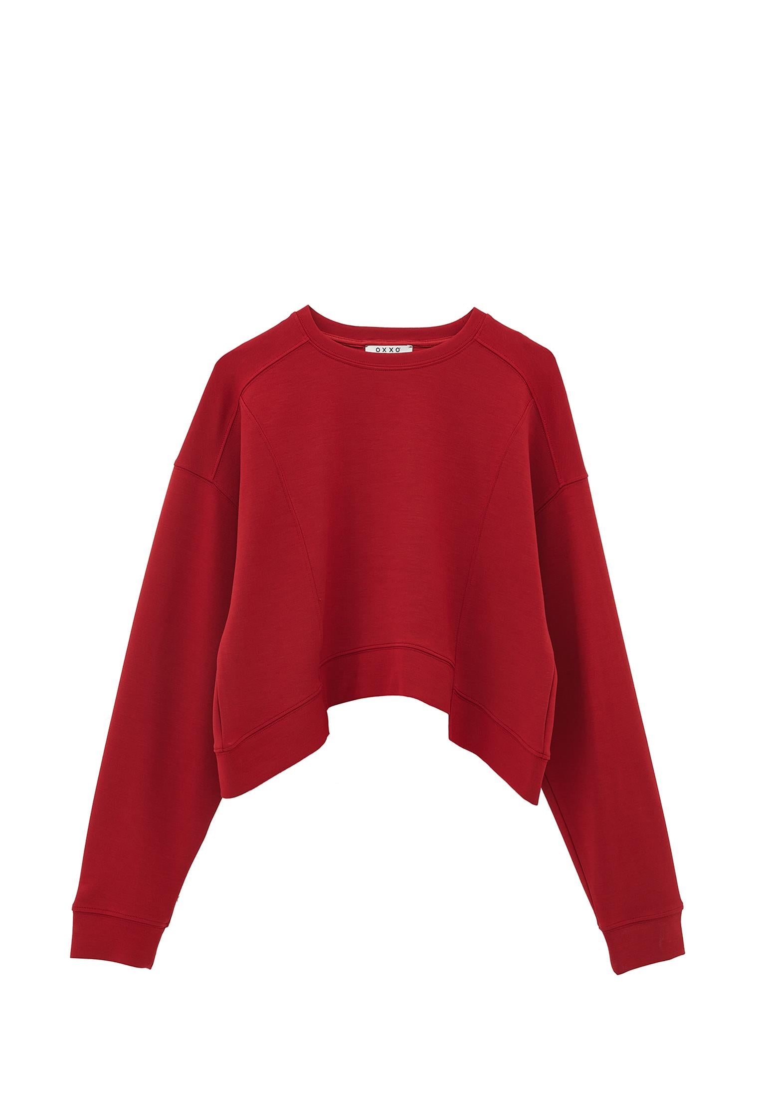 Asymmetric Cut Cropped Sweatshirt - EMBOLDENED