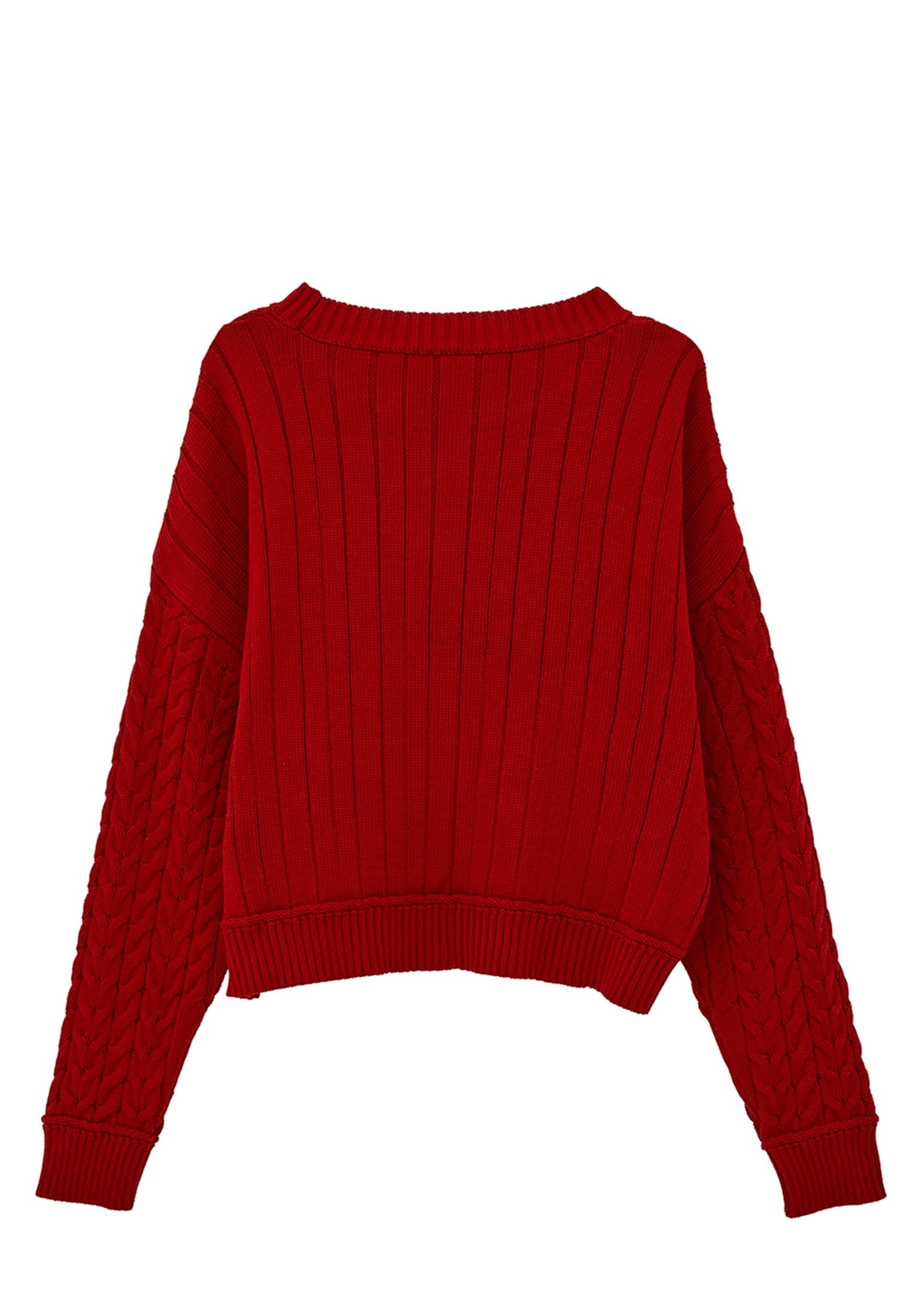 Sweater With Knitted Details - EMBOLDENED