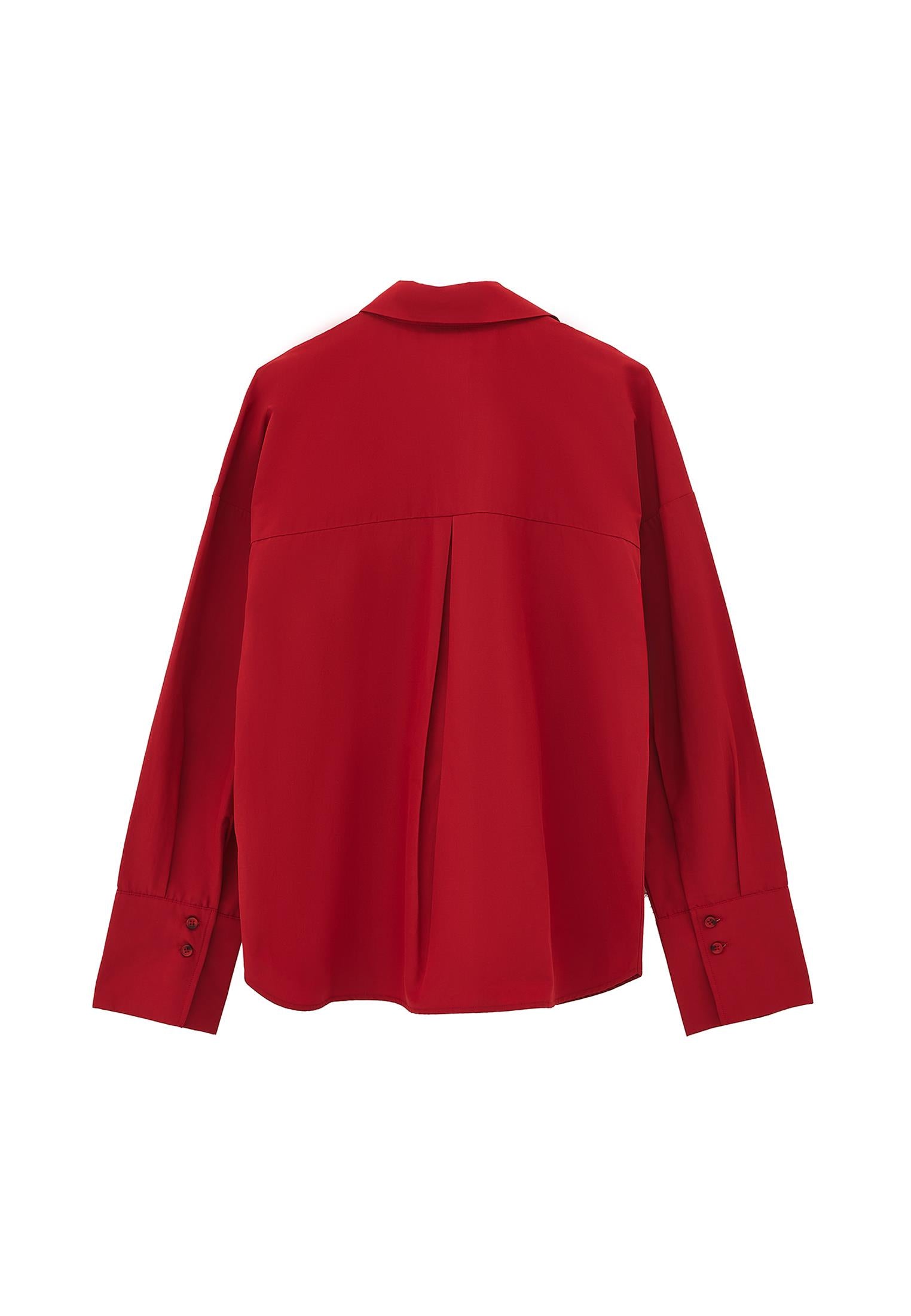 Long Sleeve Oversize Shirt With Button Details - EMBOLDENED