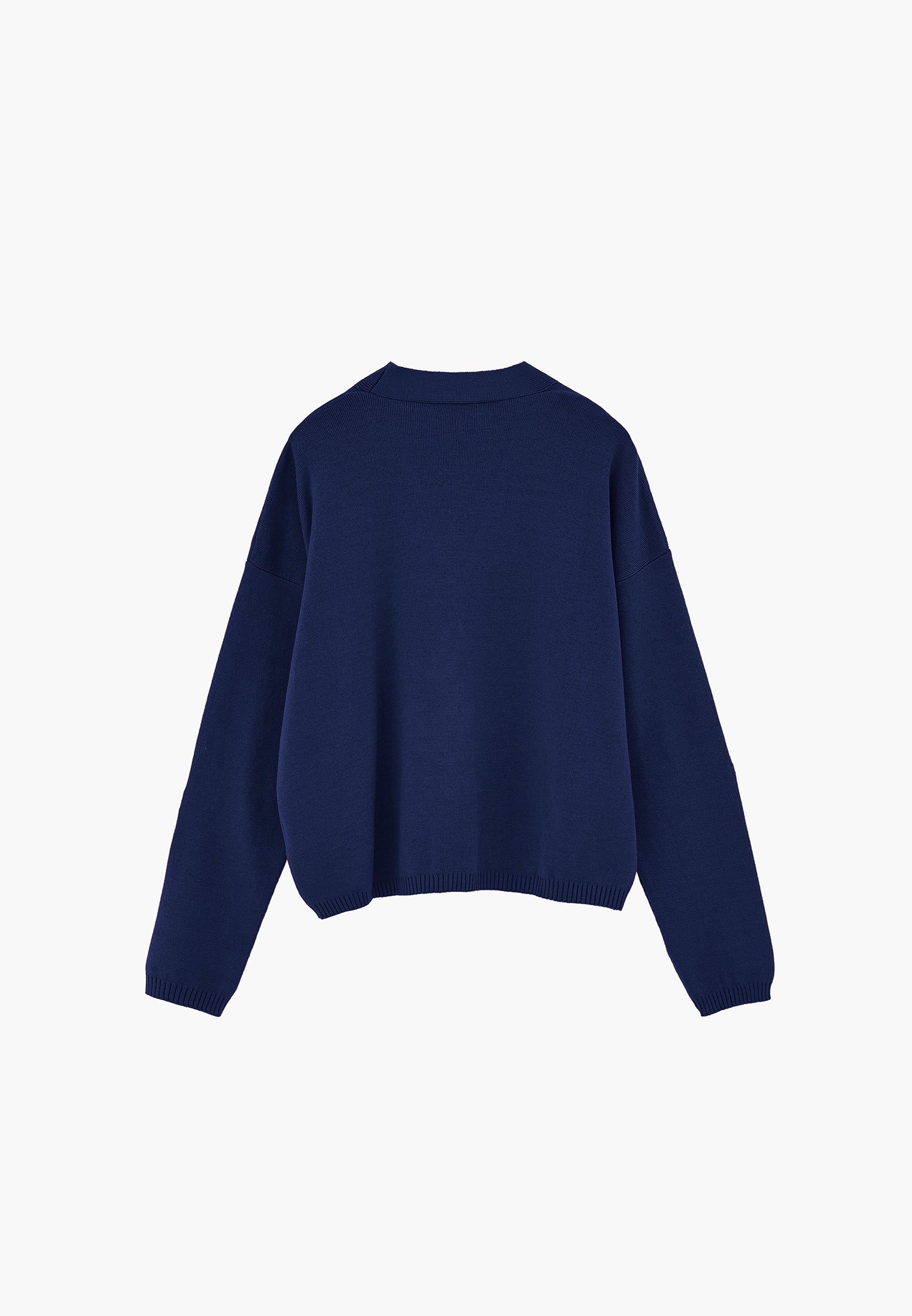V-Neck Long Sleeve Cardigan - ENSIGN BLUE