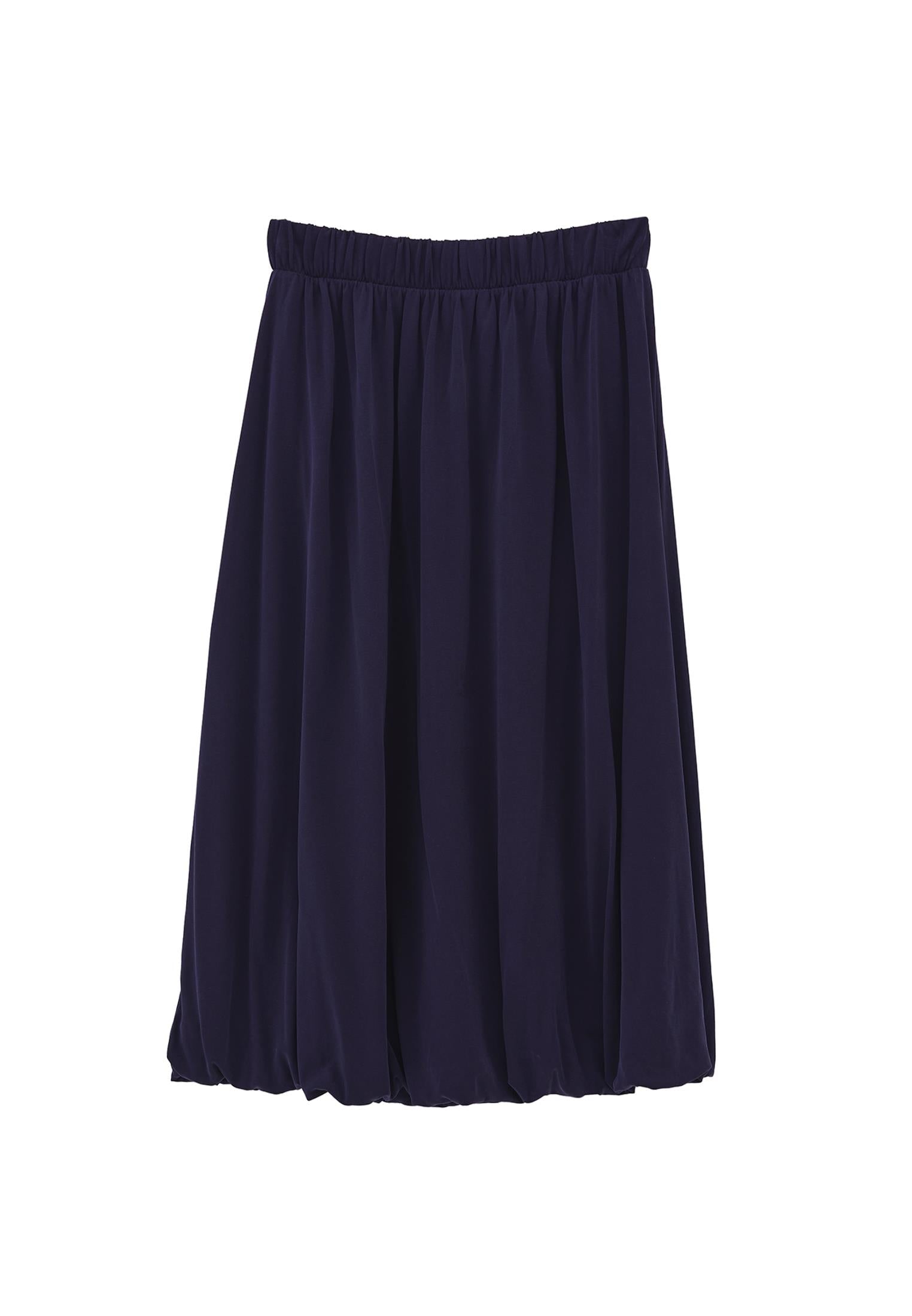 Balloon Form Midi Skirt - EVENING BLUE