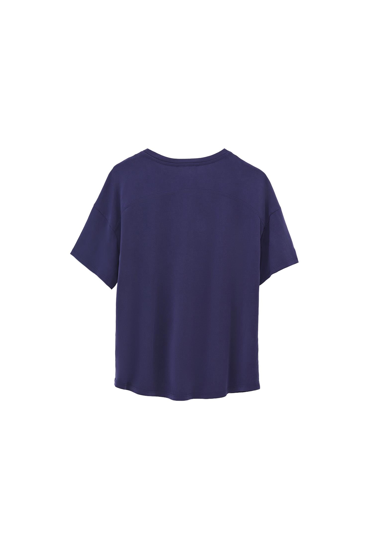 Standard Loose Short Sleeve T-Shirt - EVENING BLUE
