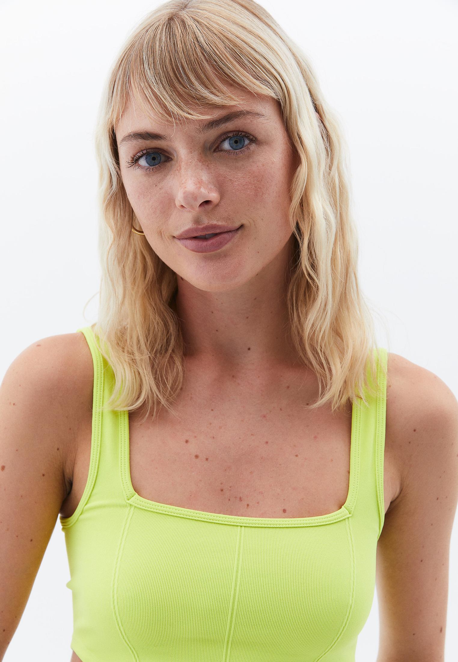 U Neck Bodycon Cropped Tank Top - EVENING PRIMROSE