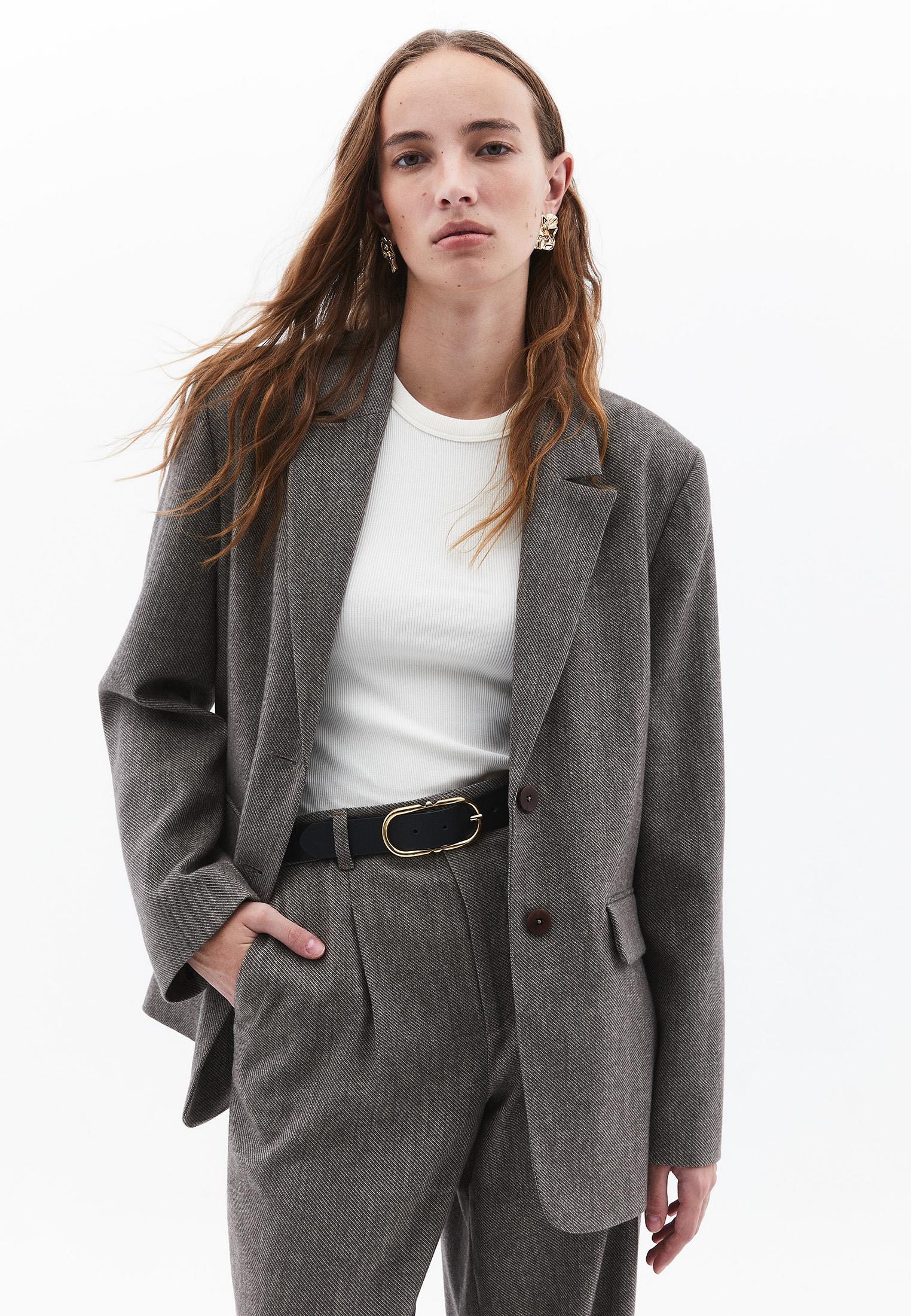Oversize Blazer Jacket With Button Details - FALCON