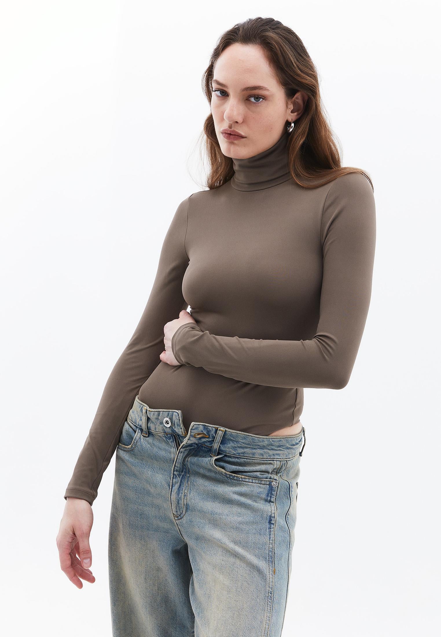 Turtleneck Long Sleeve Bodysuit - FALCON