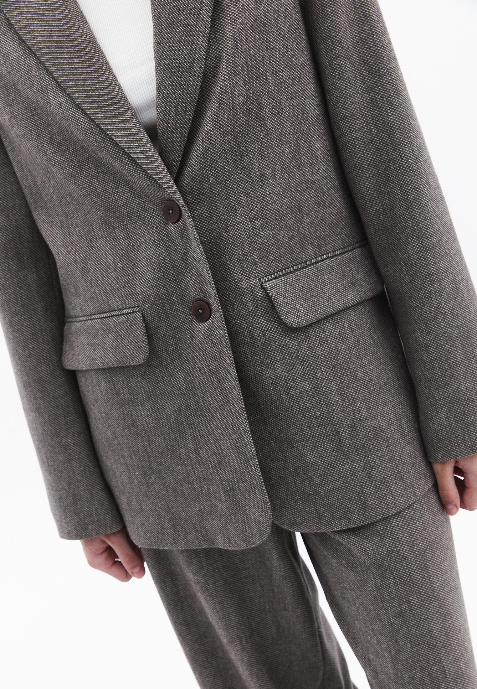 Oversize Blazer Jacket With Button Details - FALCON