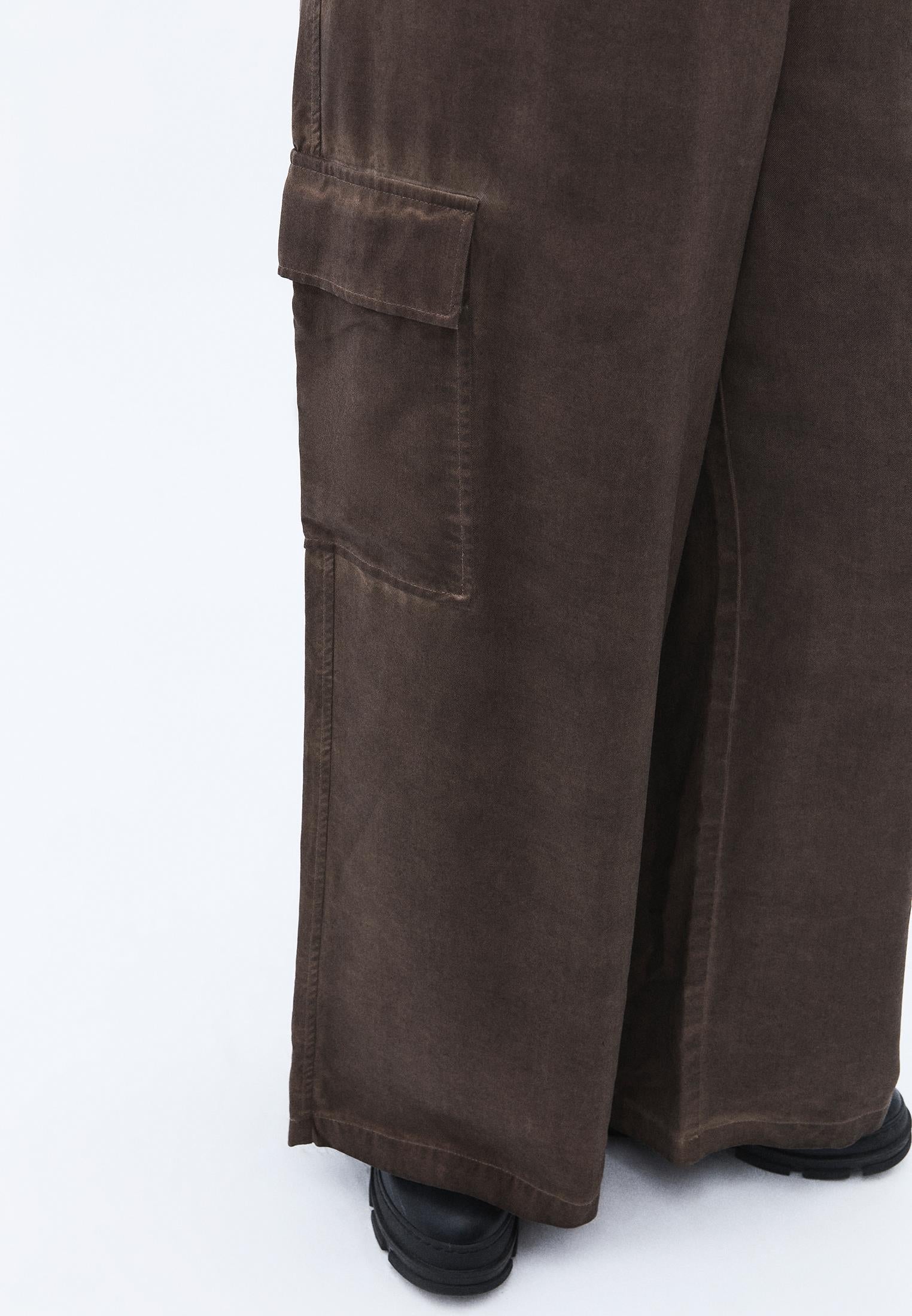 Tie Waist Wide Leg Pants - FALCON