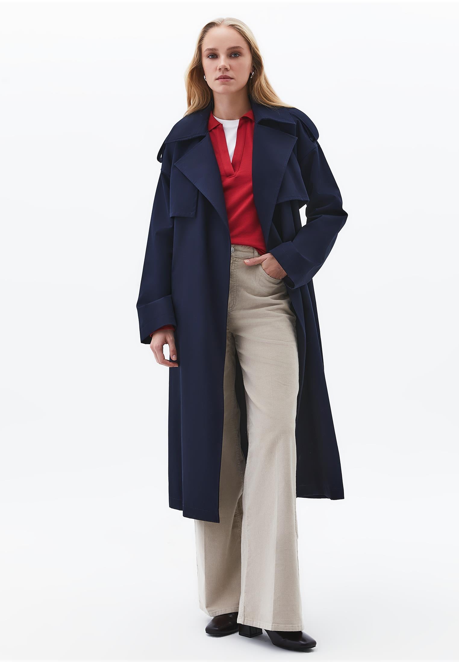 Corduroy Wide Leg Pants - FEATHER GRAY