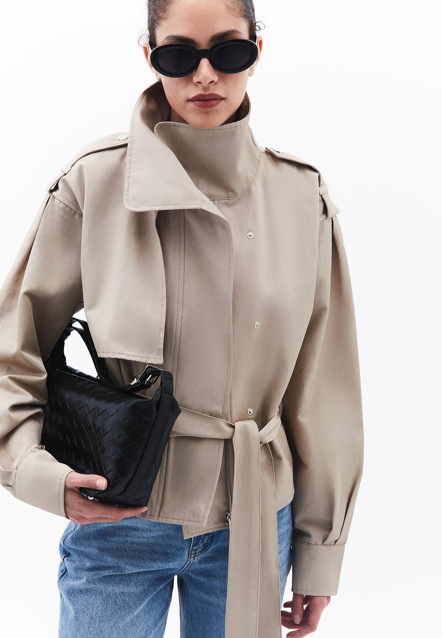 Oversize Long Sleeve Trenchcoat - FEATHER GRAY