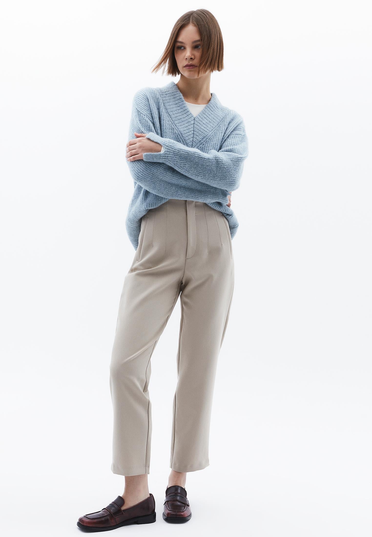 Ultra High Waist Carrot Pants - FEATHER GRAY