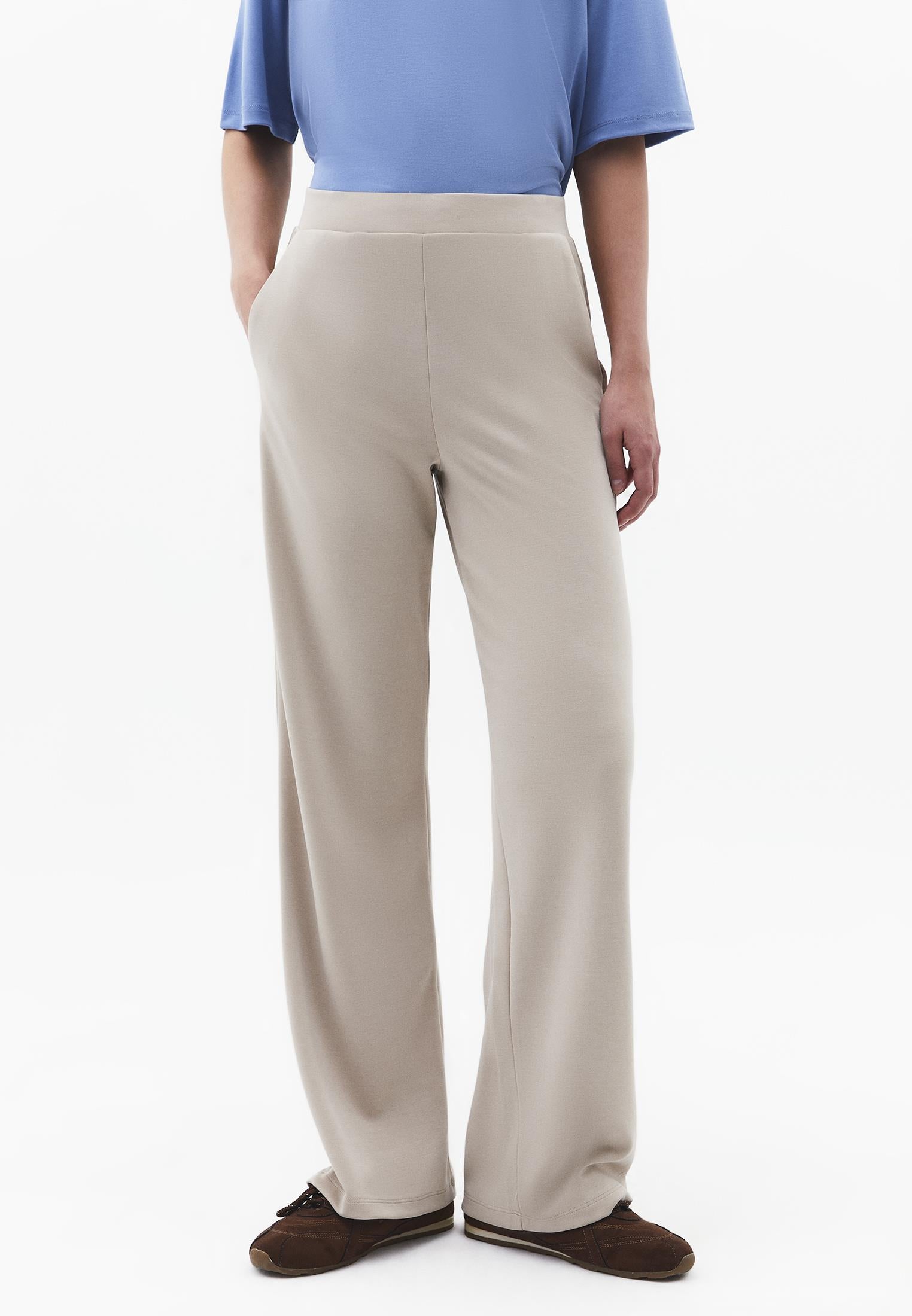 Straight Leg High Waist Sweatpant - FEATHER GRAY