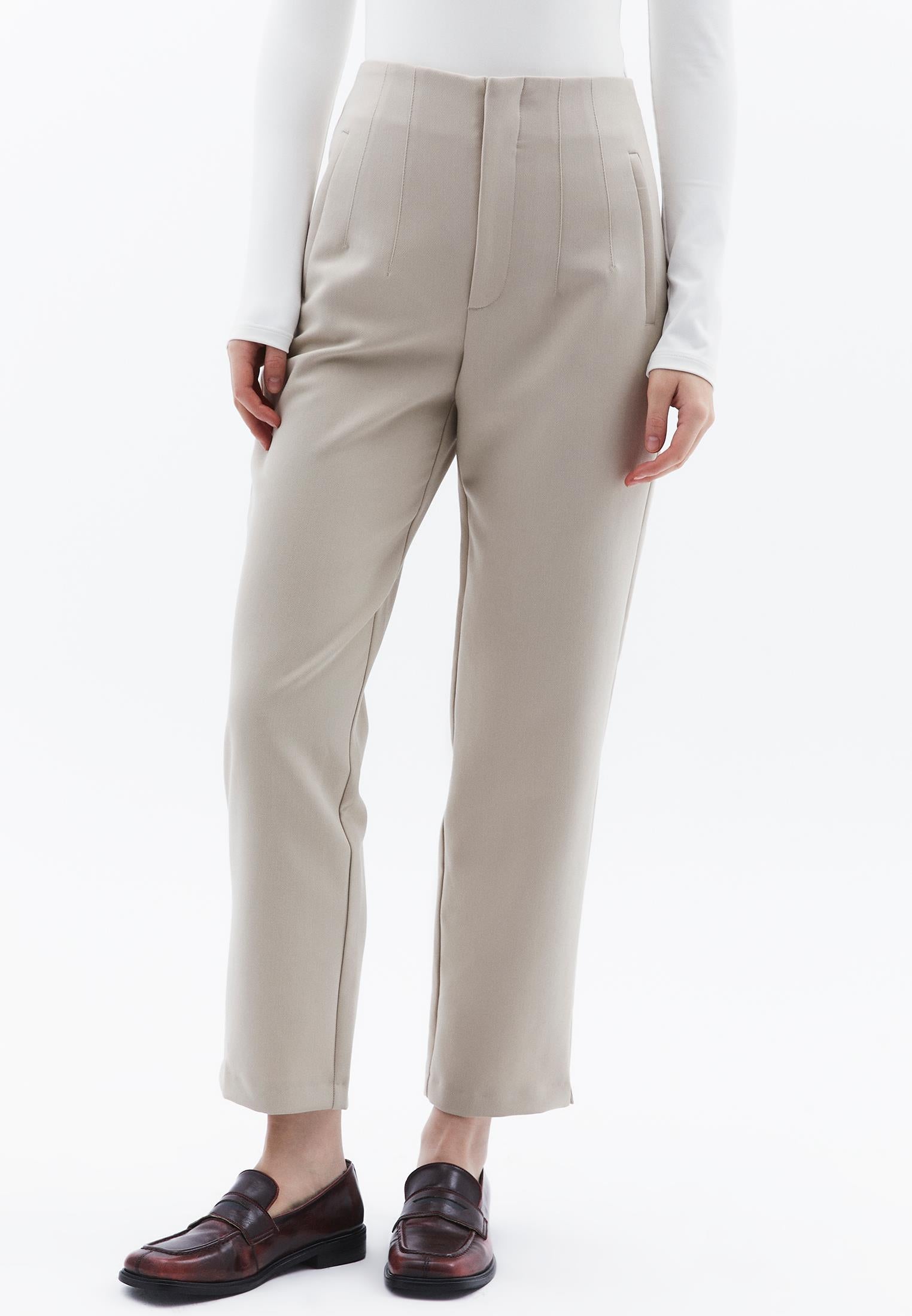 Ultra High Waist Carrot Pants - FEATHER GRAY